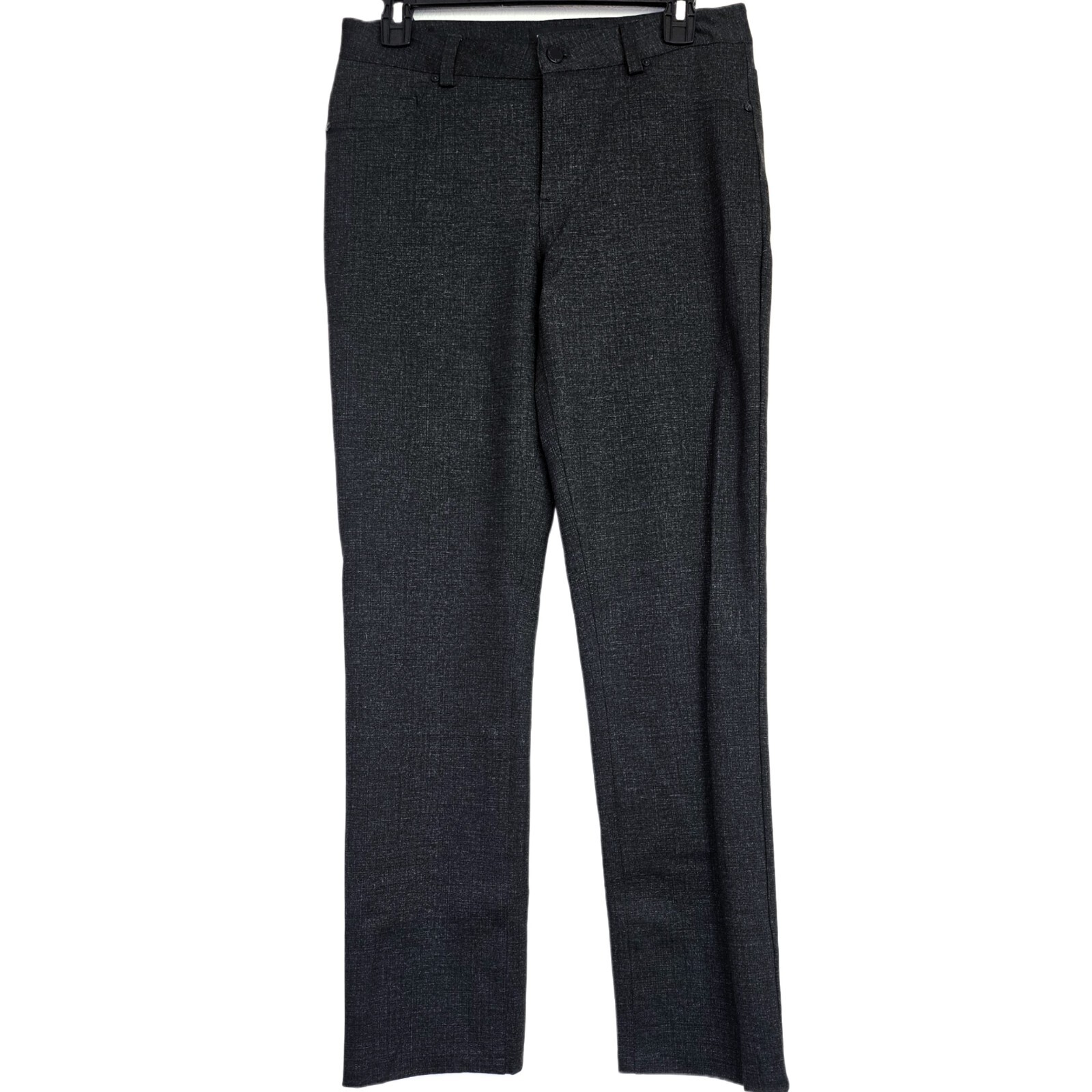 DKNY Jeans Women's Small Ponte Stretch Pants Charcoal Gray Slim Straight Leg