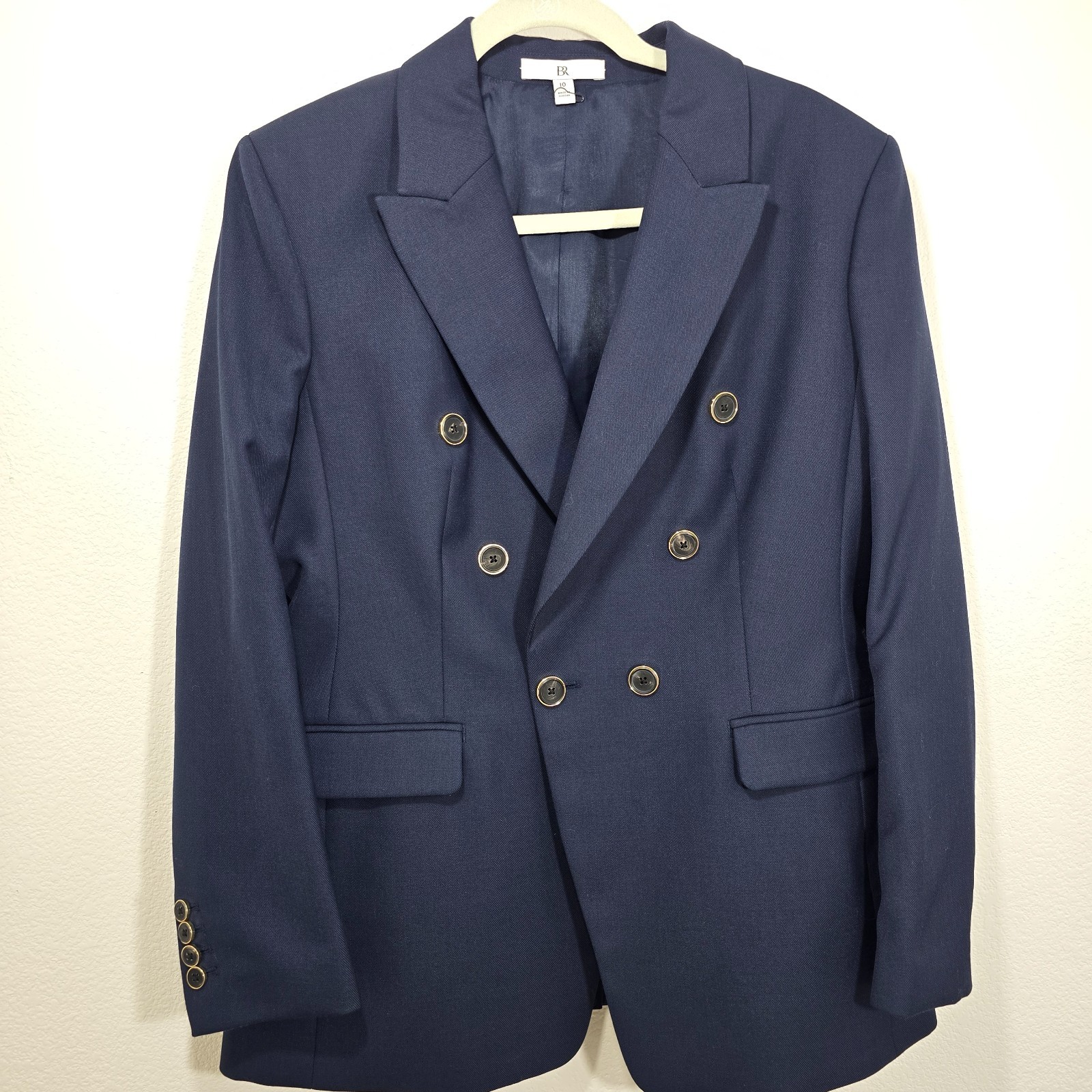 Banana Republic Women’s Captain’s Blazer Navy Blue Size 10 Wool Blend | NEW