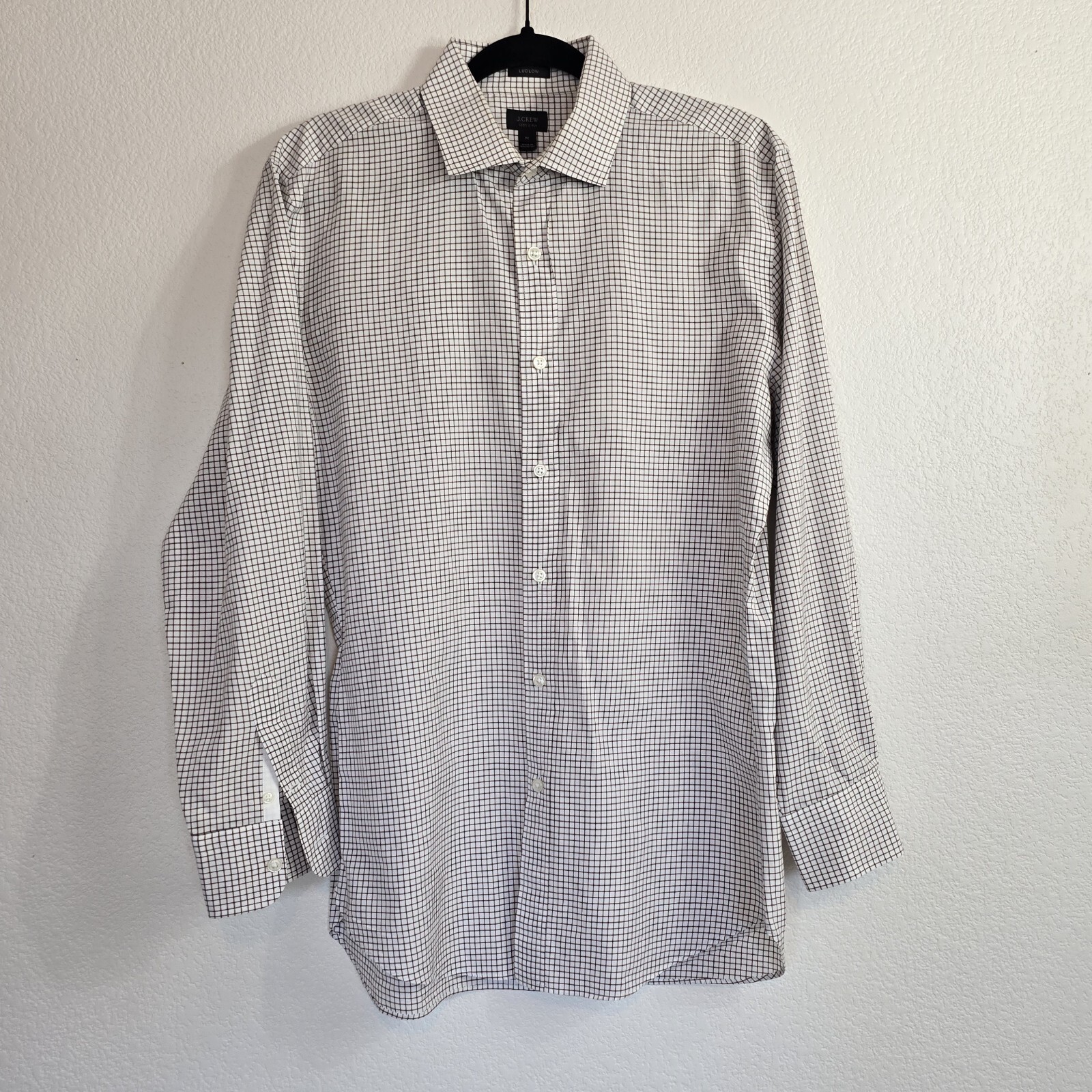 J.Crew Ludlow 120s 2-Ply Men’s Dress Shirt – Size Medium – Brown & White Check