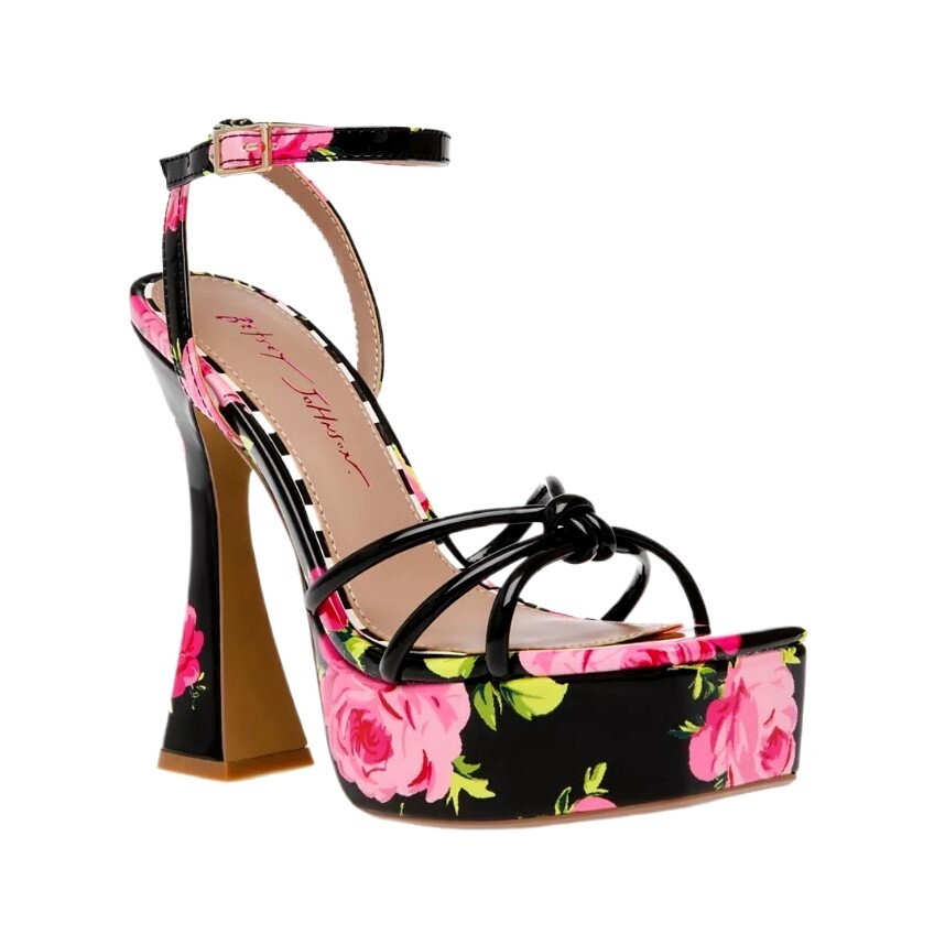 BETSEY JOHNSON Women's Tiky Platform Heel – Floral Print, Size 7.5M, New