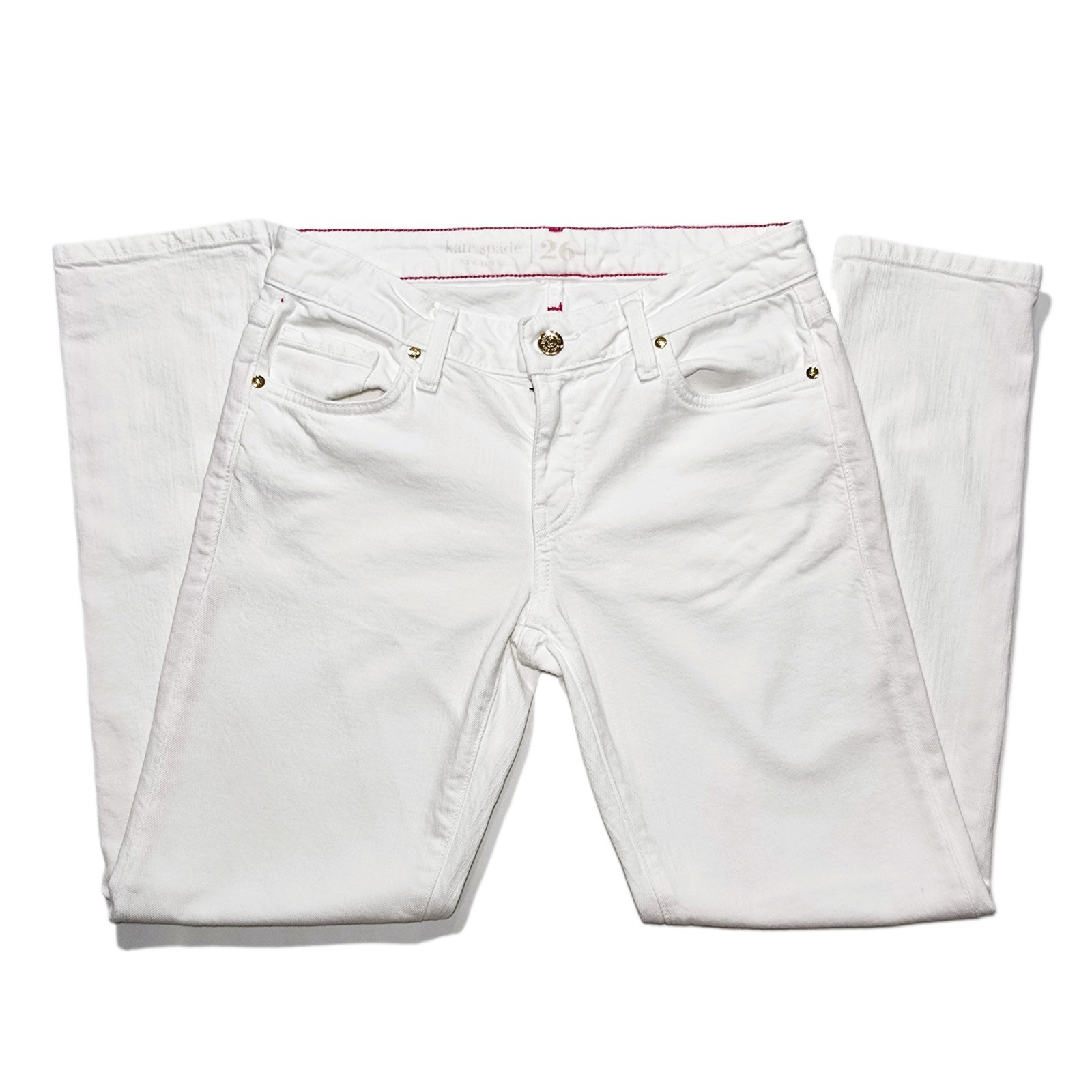 Kate Spade Broome Street Women’s White Capri Jeans Size 26 Slim Fit Stretch