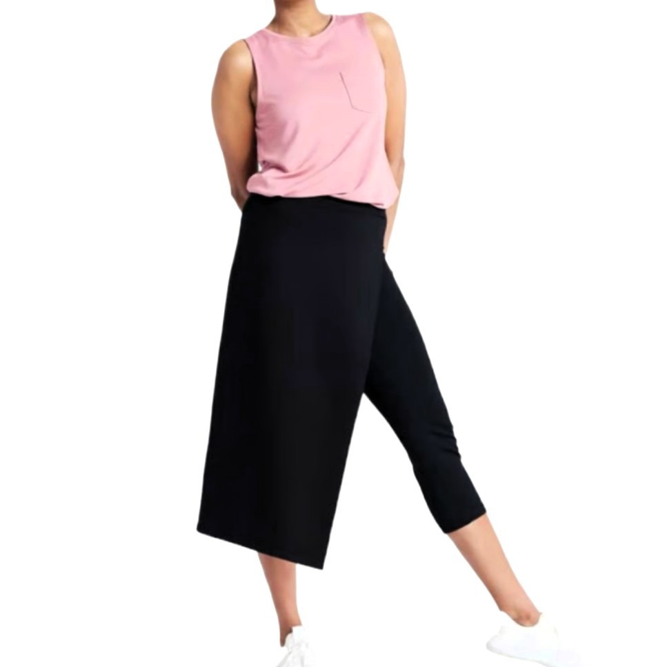 Betabrand ‘The Sassiest Pants’ Skirt-Overlay Capri XS – Ponte Stretch Knit
