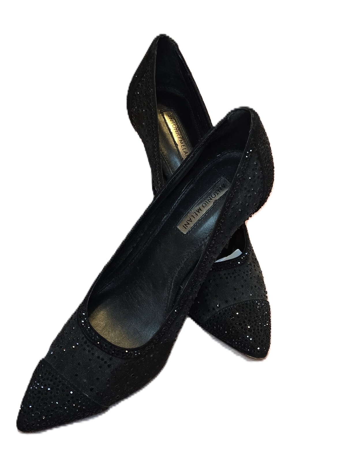 Stunning Antonio Melani Black Rhinestone Pumps - Size 8 - Perfect for You!