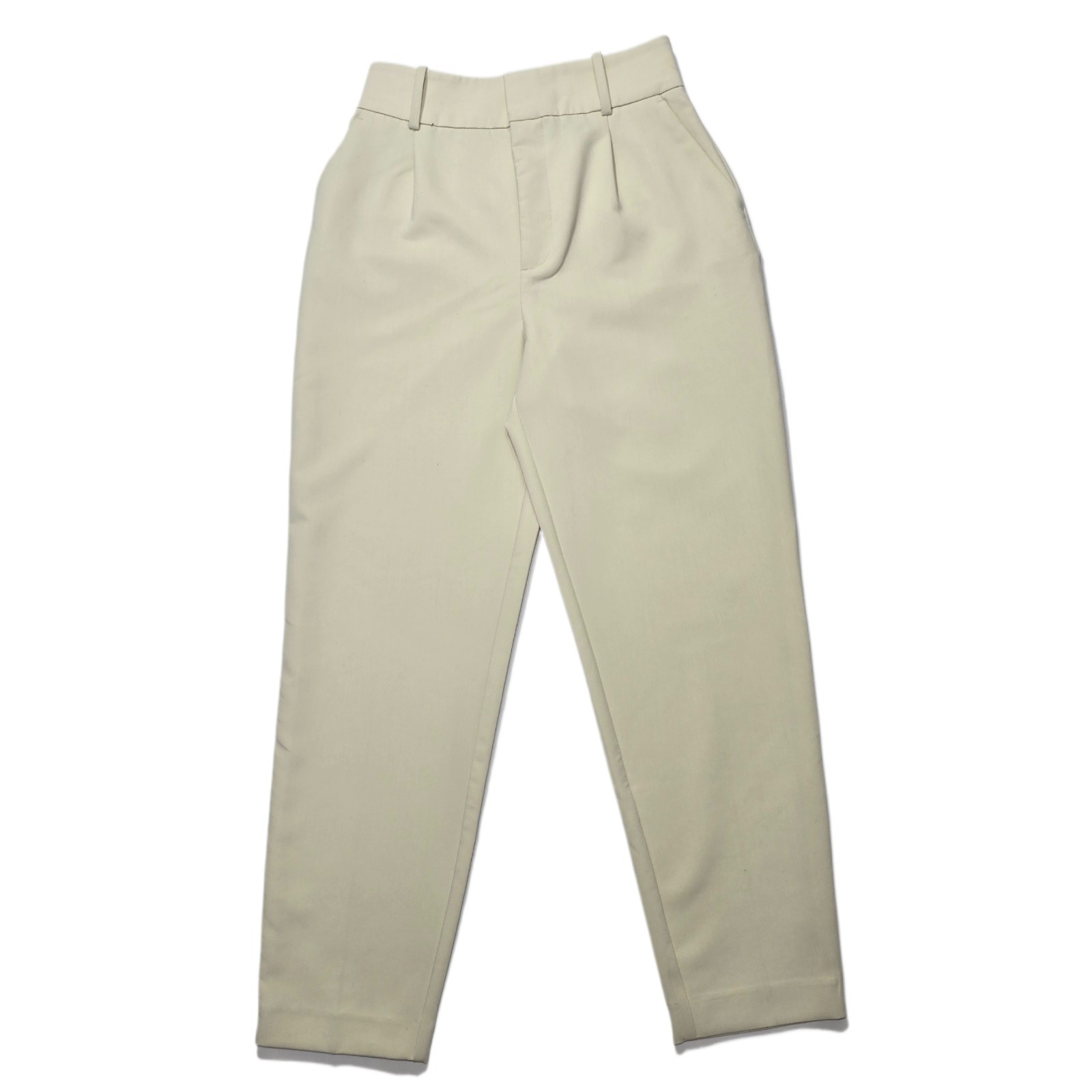 Zara Women’s High Waist Cream Ivory Ankle Dress Pants Size S