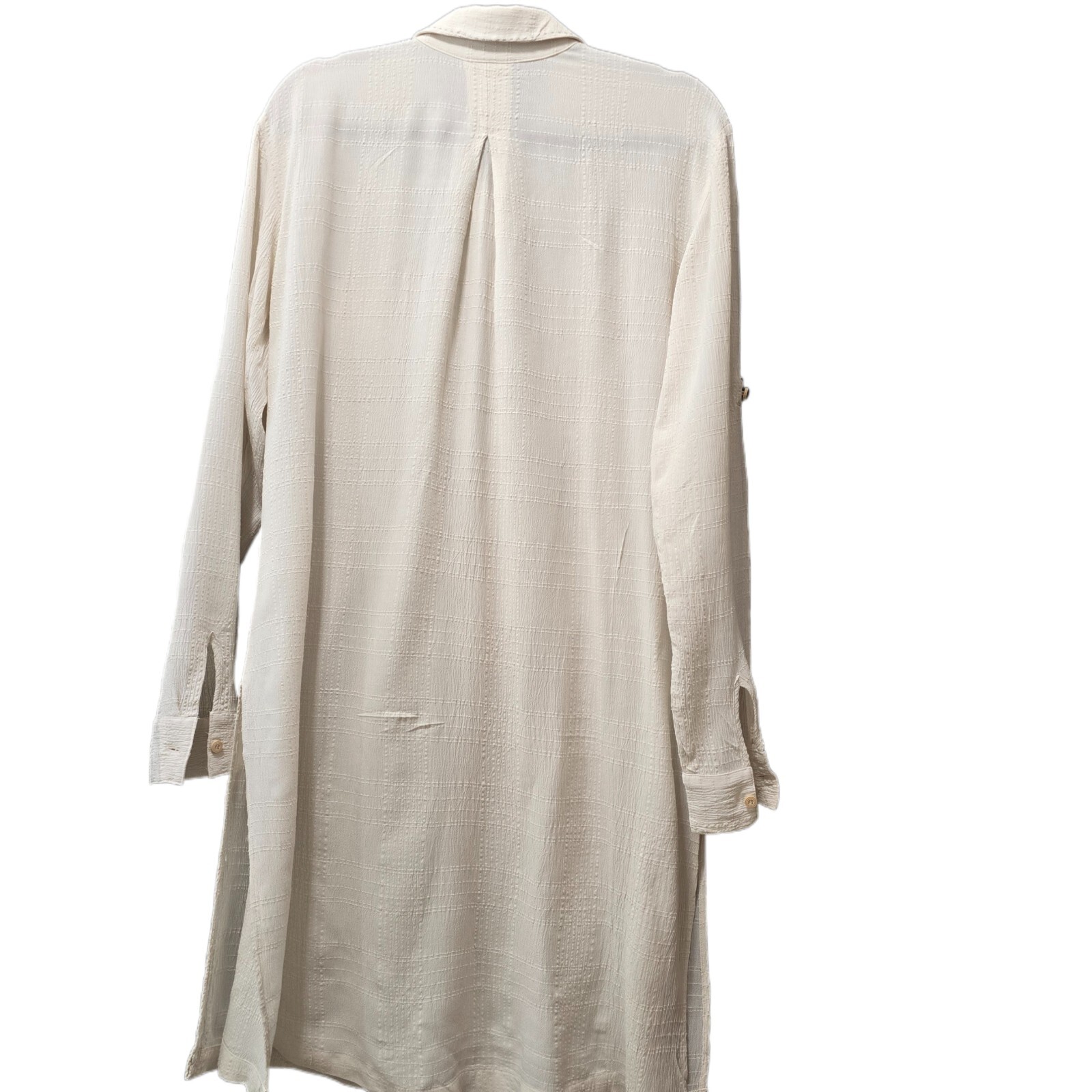 Free People Ivory Button-Down Oversized Maxi Shirt Dress – Size S
