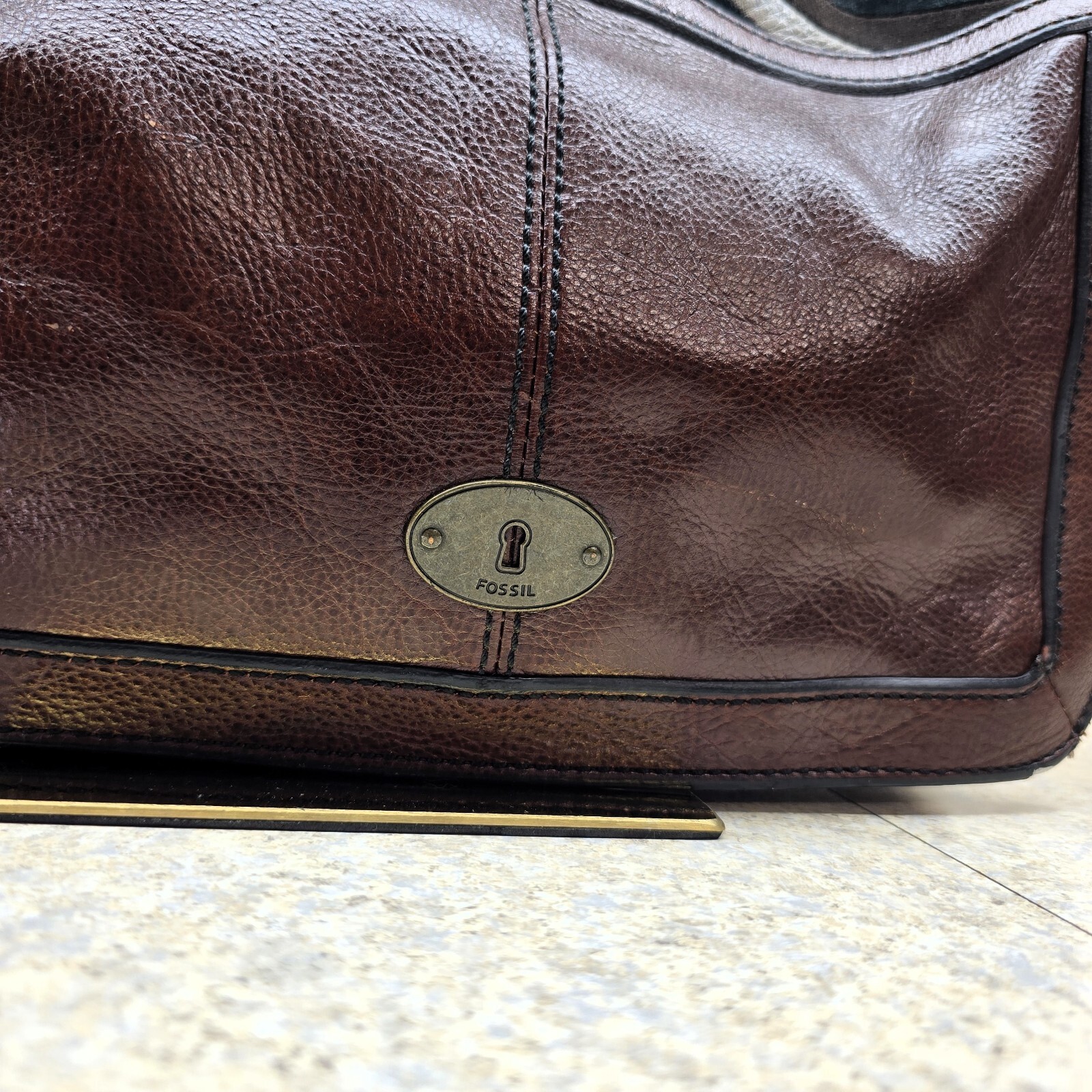 Fossil Vintage Genuine Leather & Suede Purse – Brown – Excellent Condition