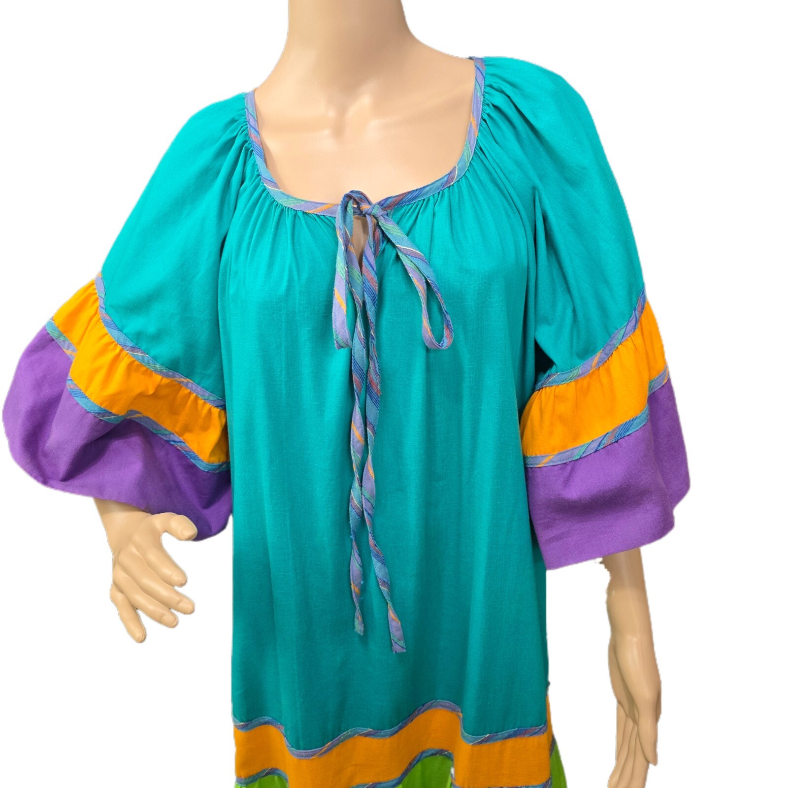 Bueno Flamboyan Women's Vintage 80s Maxi Dress - Bold & One of a Kind