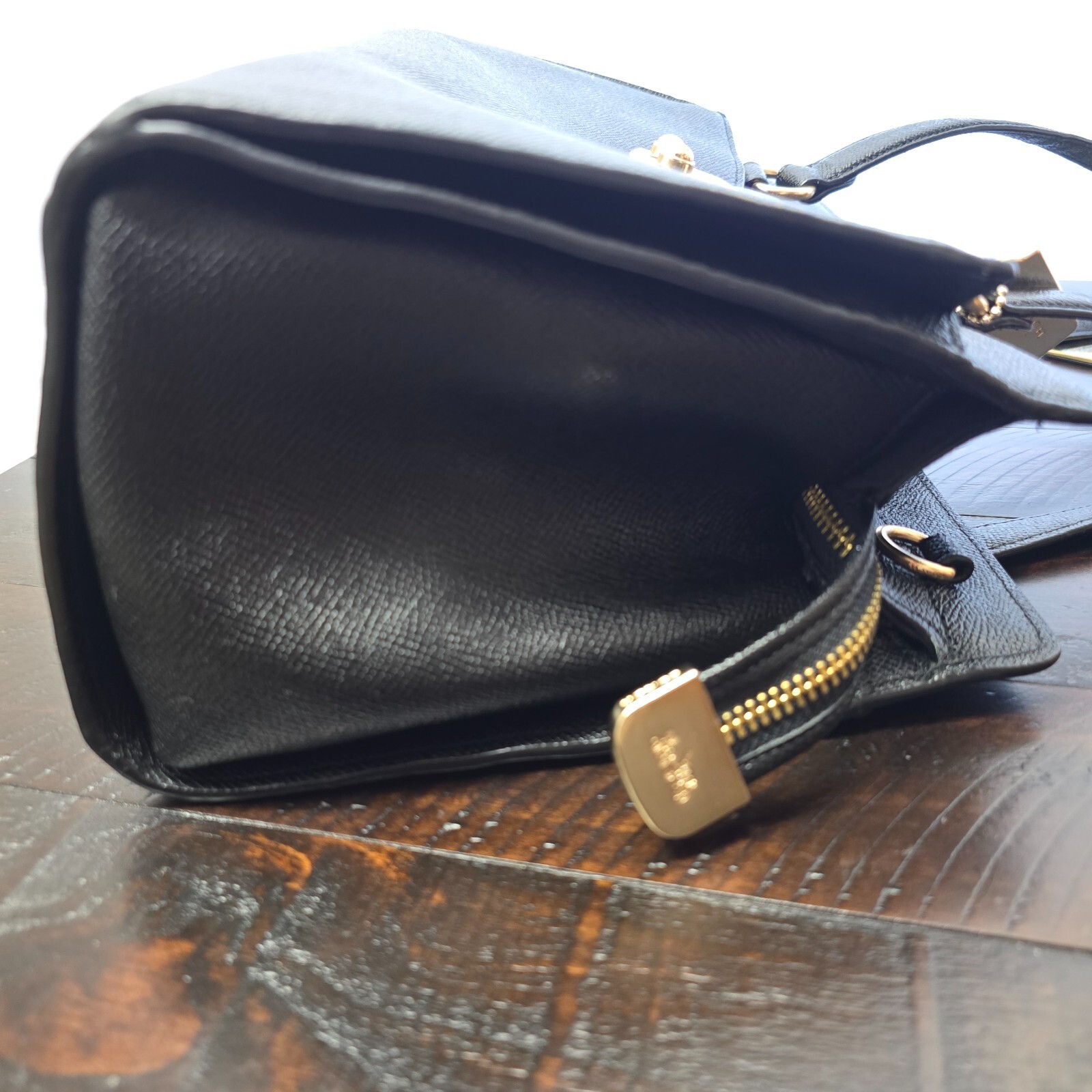 Coach Avary Carryall in Black Crossgrain Leather with Gold-Tone Hardware