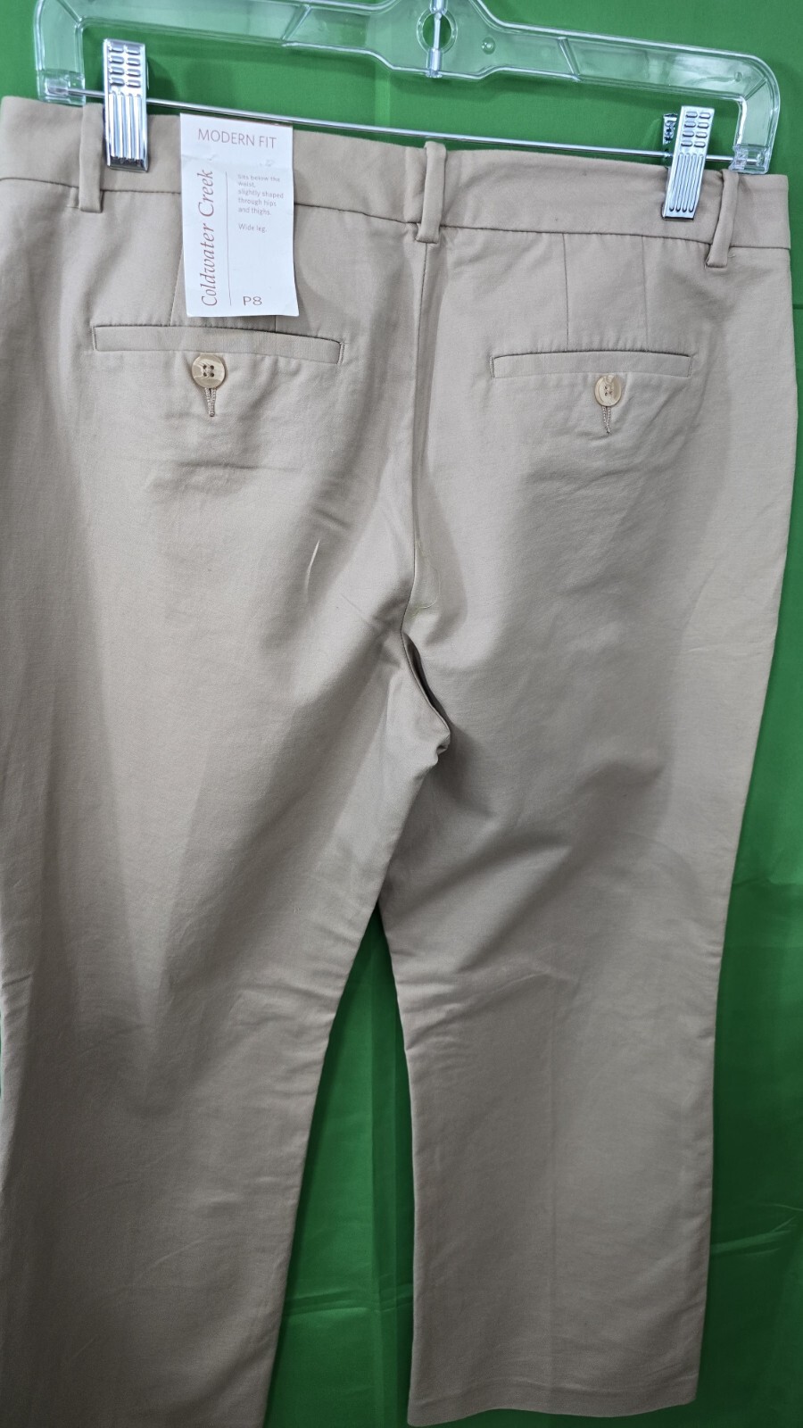 Coldwater Creek Natural Fit Khaki - Petite Size 8 - Wide Leg.