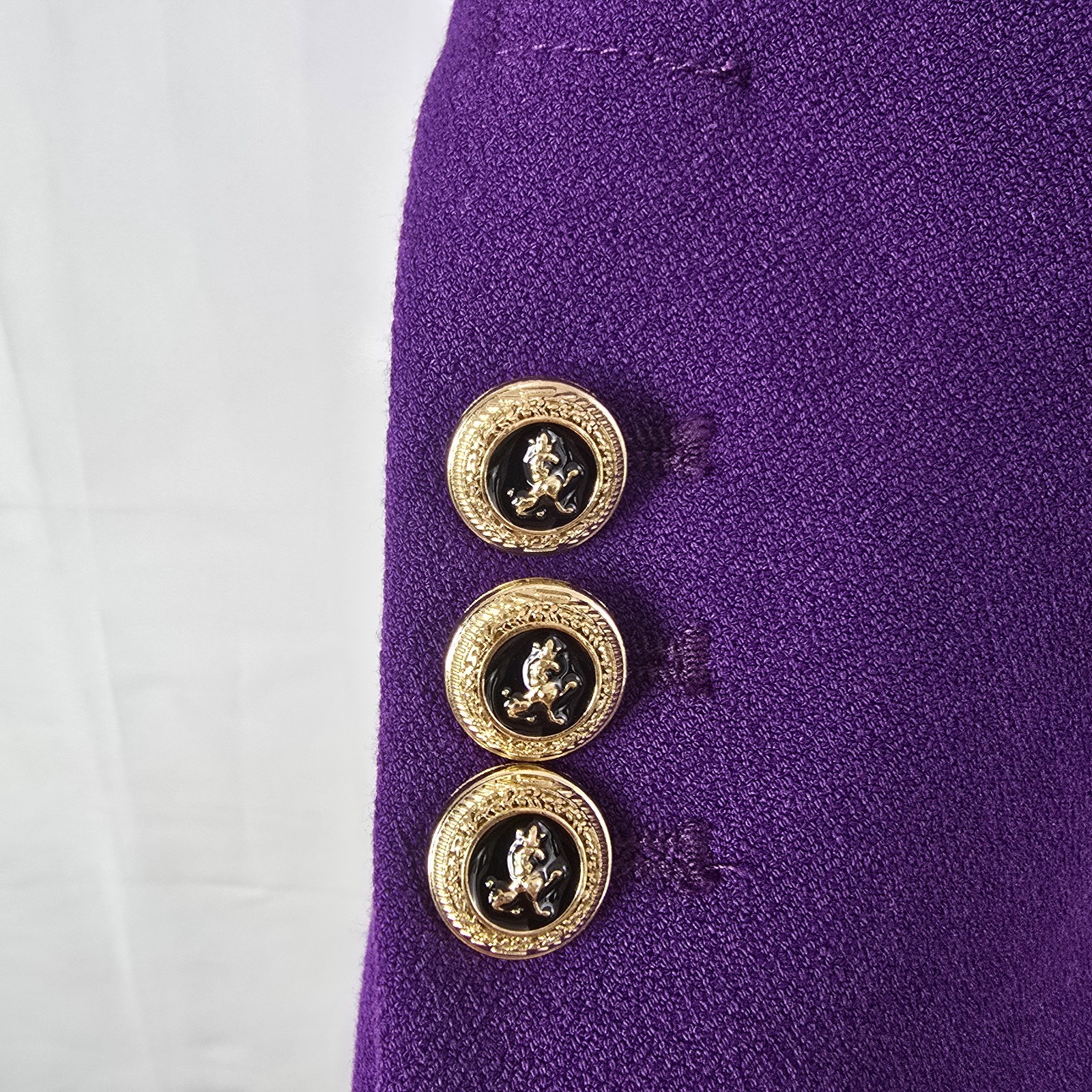 Zara Purple Double-Breasted Blazer Gold Buttons | Women’s Size S