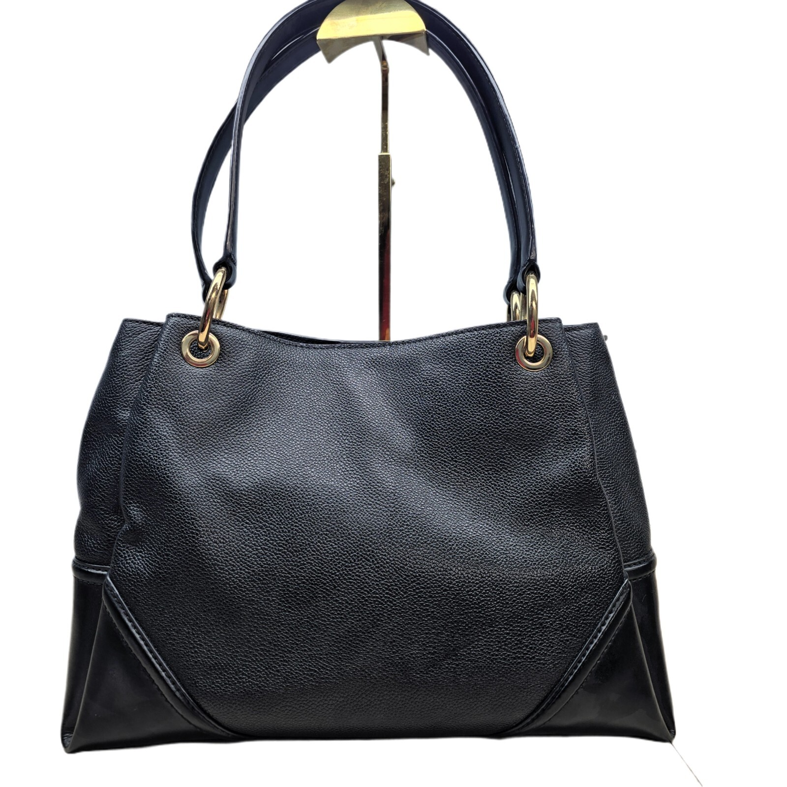 MICHAEL KORS NICOLE LARGE SHOULDER TOTE LEATHER BAG BLACK