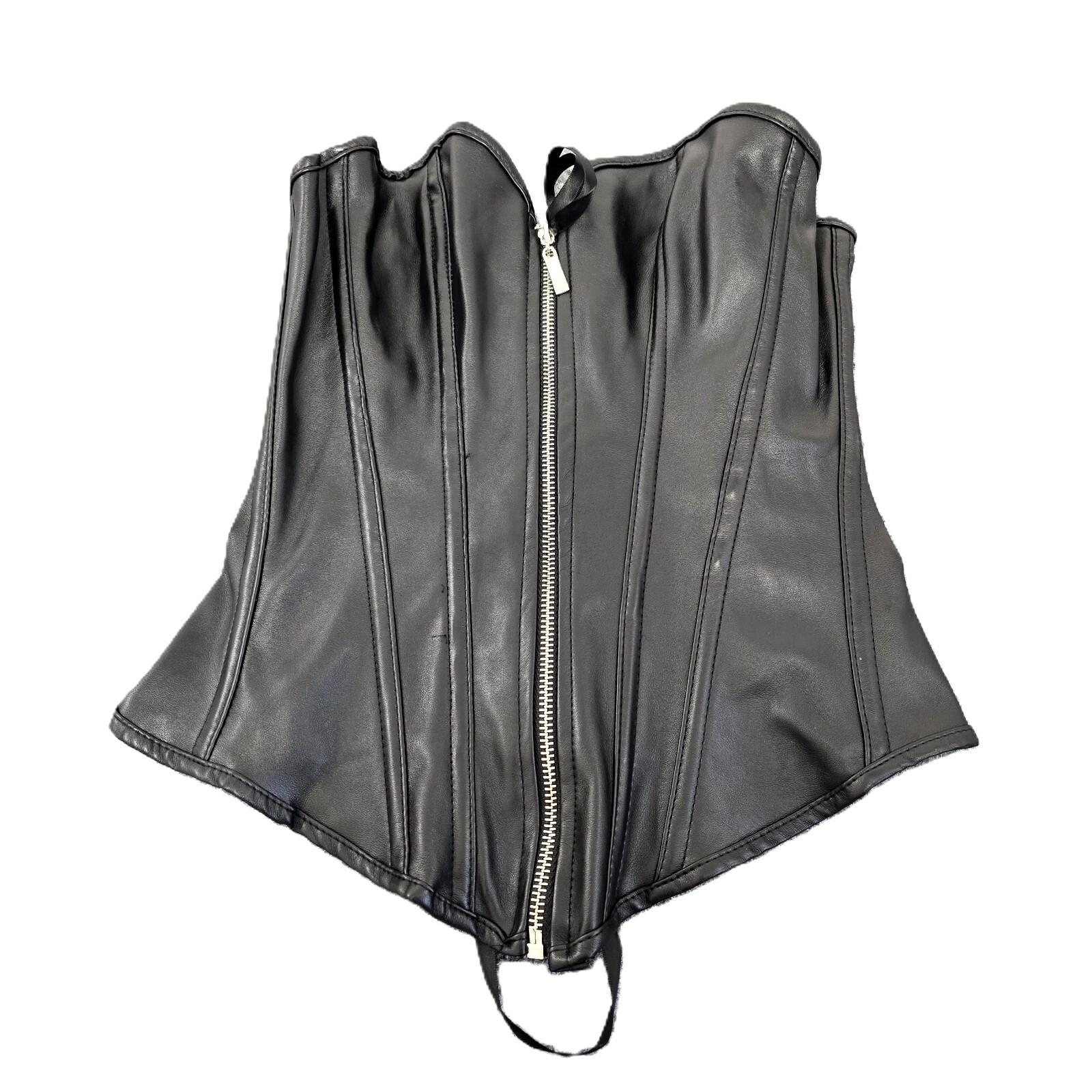 Steampunk-Inspired Faux Leather Corset Top, Size S – Stylish and Versatile