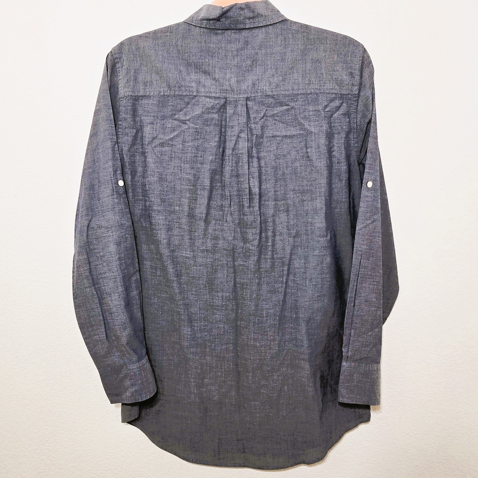J.Crew Factory Chambray Tunic Top Women’s Size S Light Blue Cotton