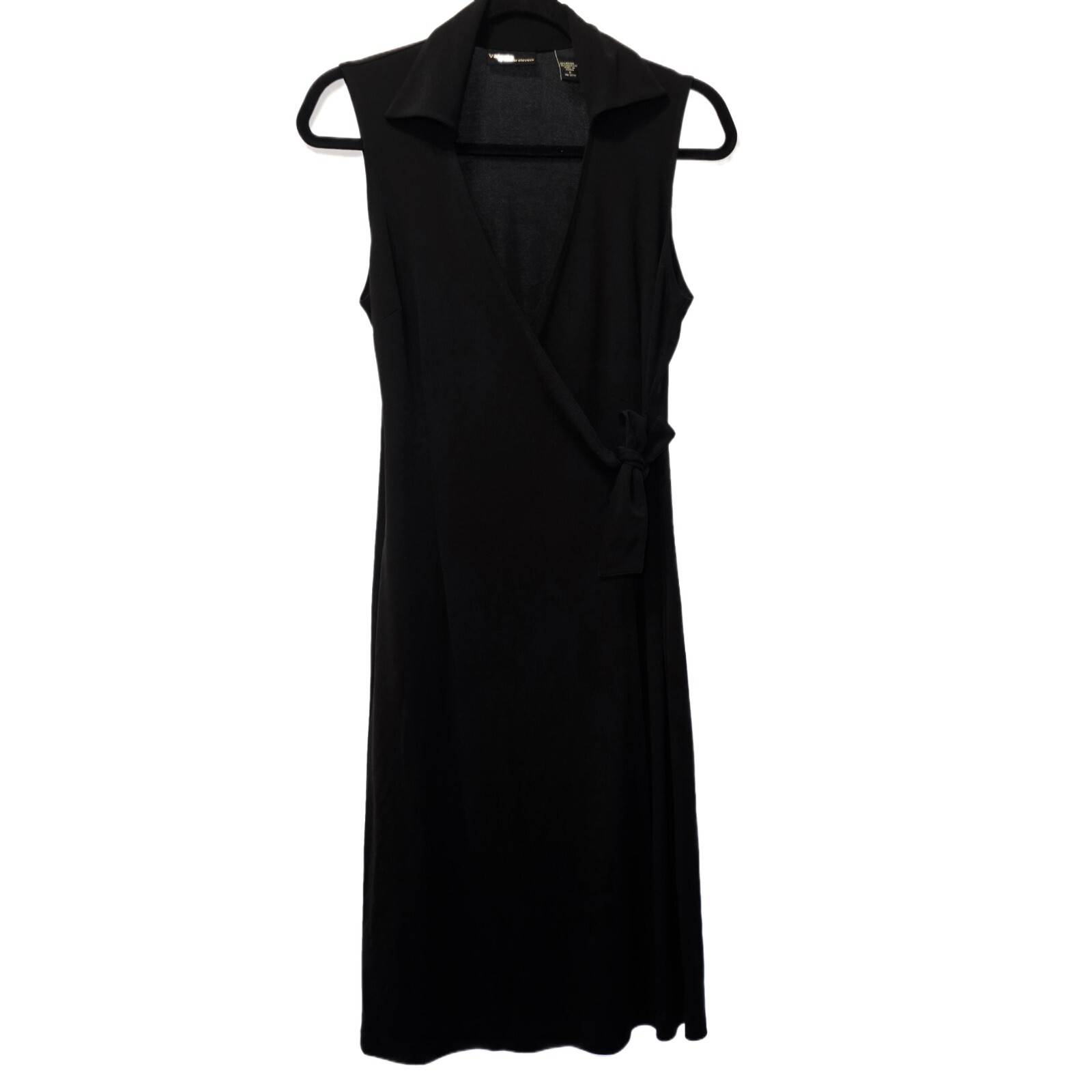 Valerie Stevens Women’s Sleeveless Wrap Dress, Size S – Elegant Midi