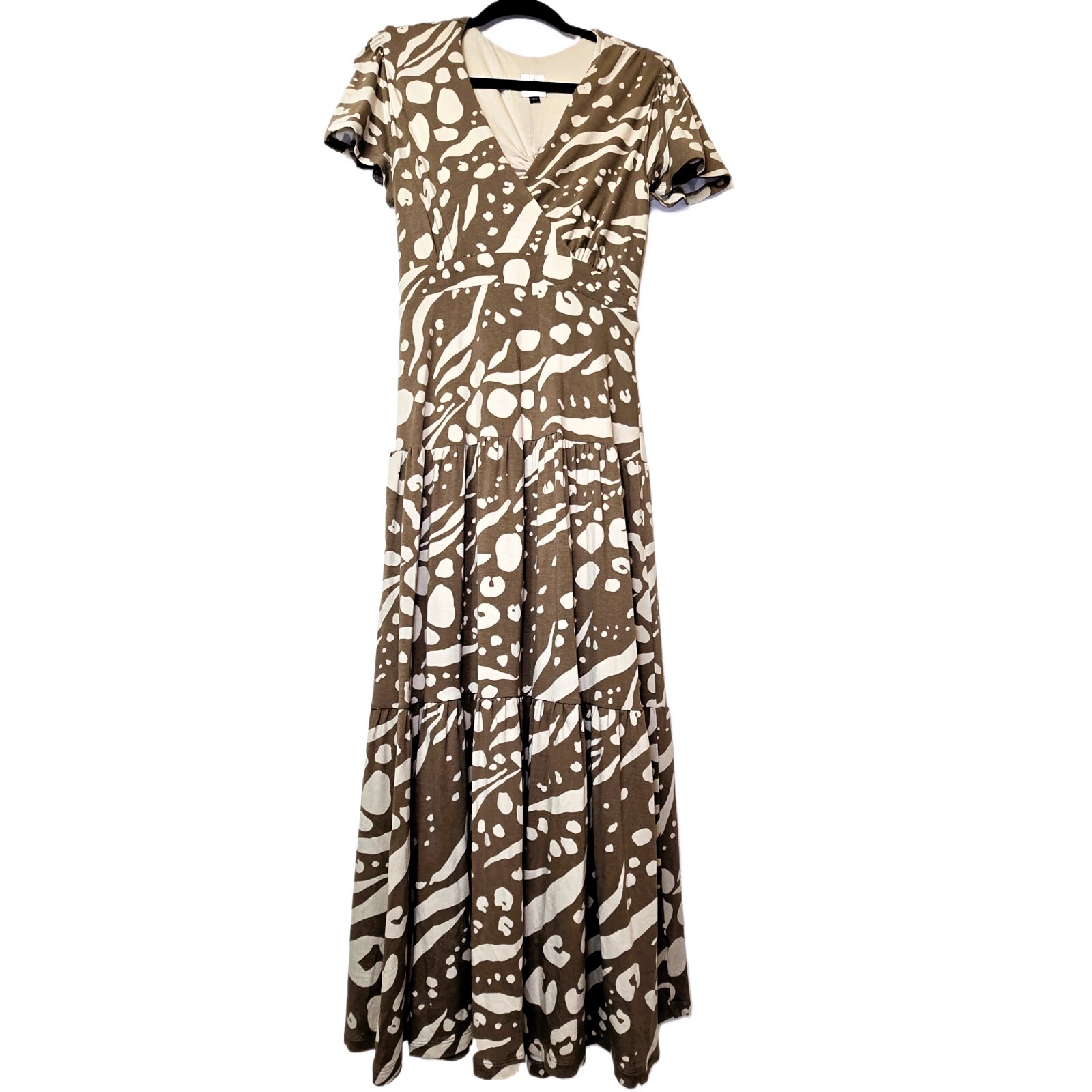 CABI Swoon Dress – Women's S – Soft Stretch Printed Tiered Midi | 6147
