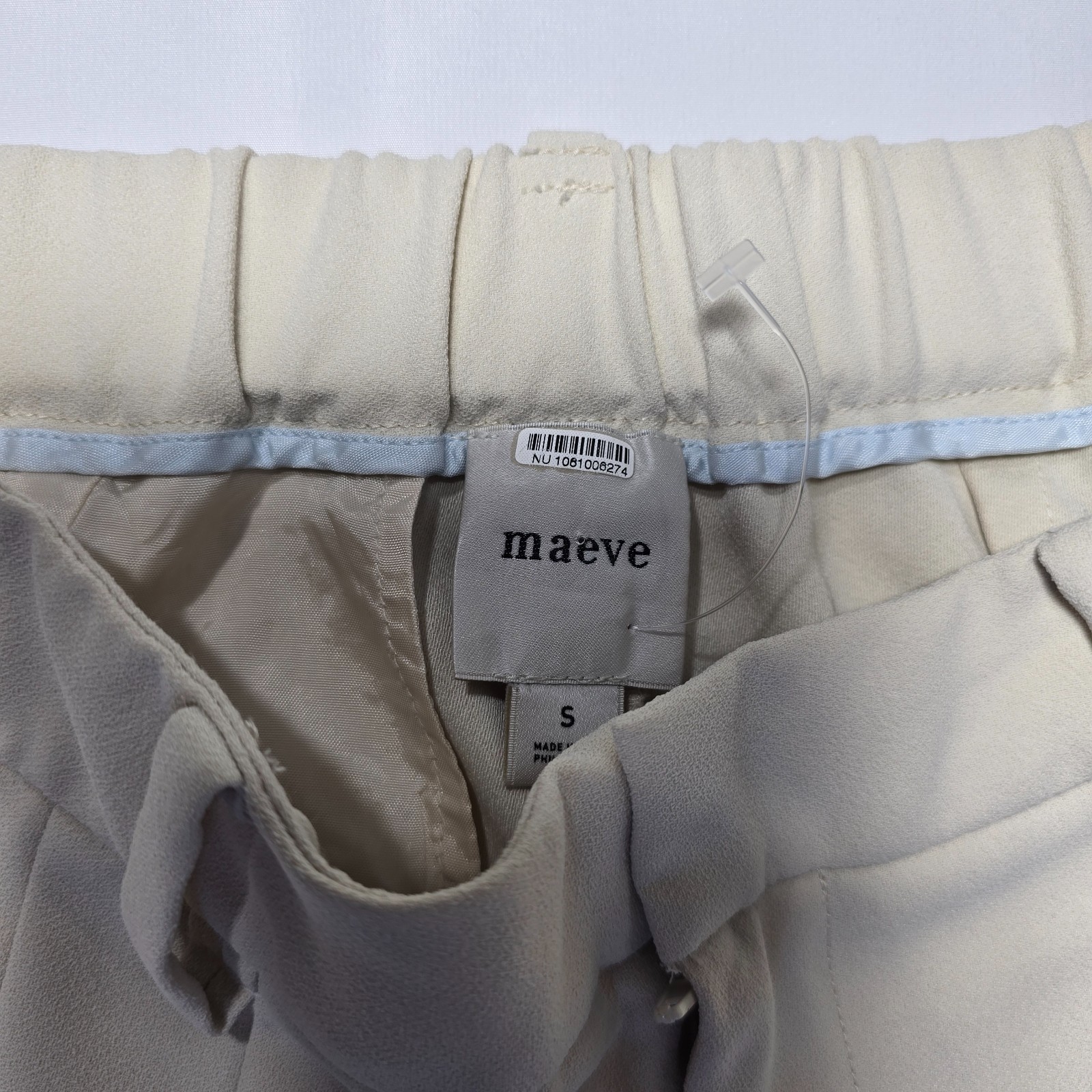 Maeve Anthropologie Avery Cream Wide-Leg Pleated Pants Women’s Size S