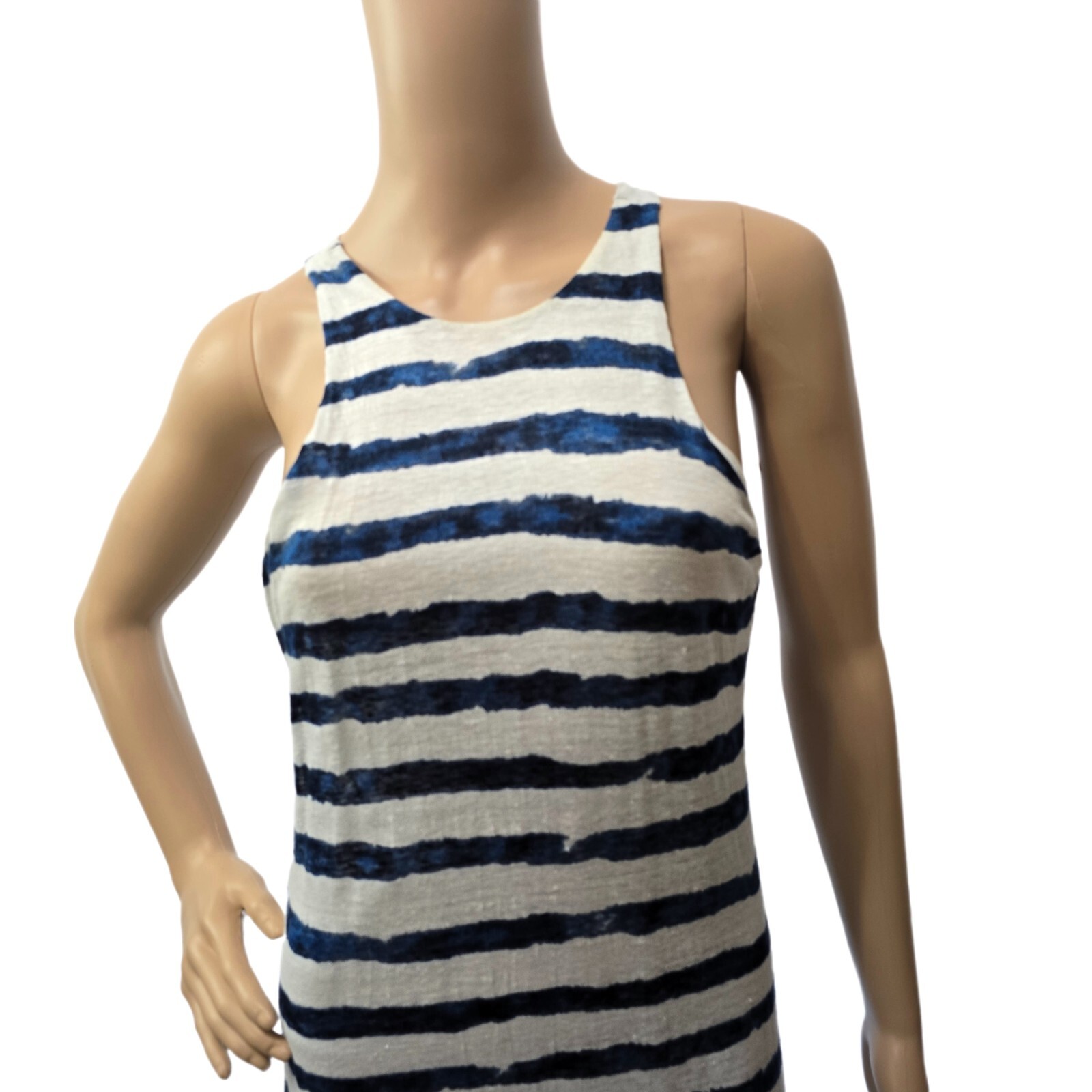 Lauren Ralph Lauren Women's Maxi Dress Small – Blue & White Striped Linen