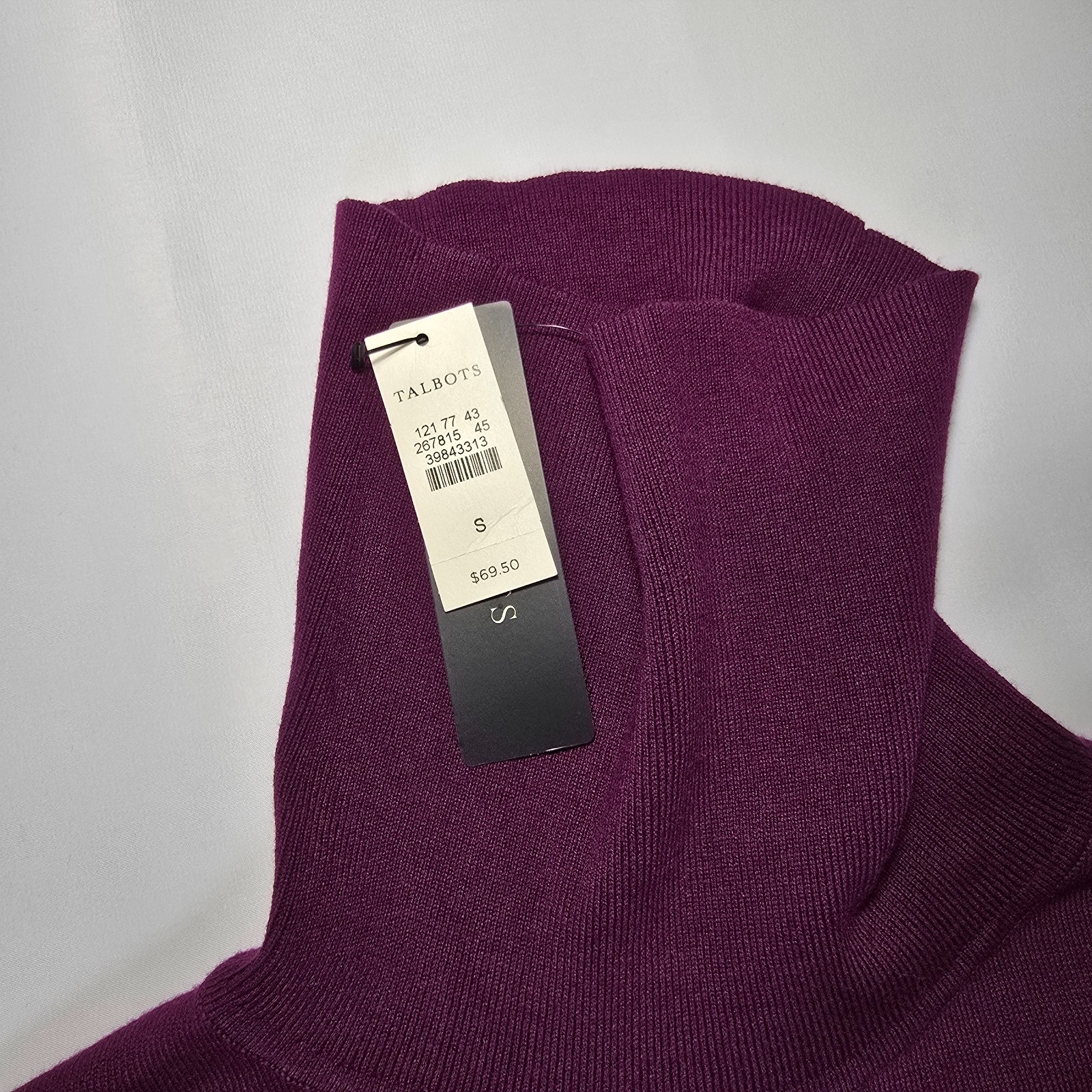 Talbots Women’s Purple Wine Turtleneck Sweater Long Sleeve Knit Size S NWT