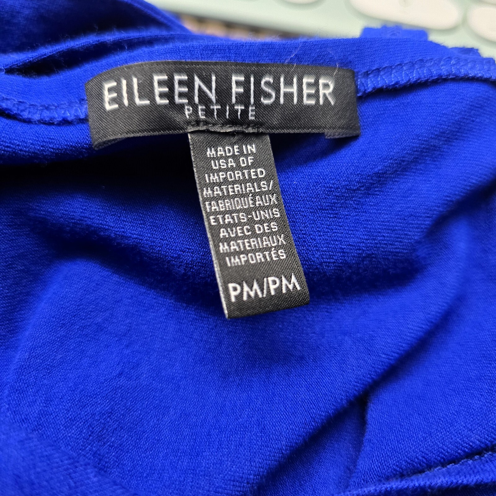 Eileen Fisher Bateau Neck Twist Back Shift Dress - Indigo Blue, M Petite