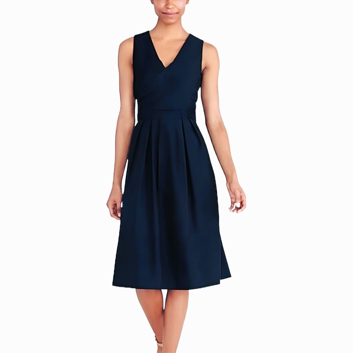 J Crew Women’s Wrap-Top Shirtdress Navy Organic Cotton Midi Dress Size 2
