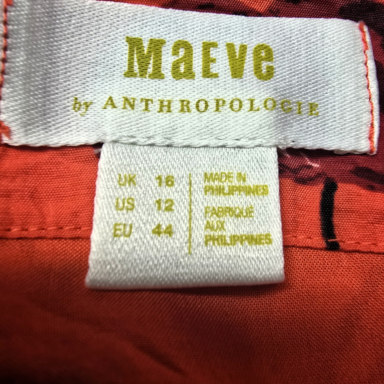 Anthropologie Maeve Cherry Print One-Shoulder Mini Dress Size 12