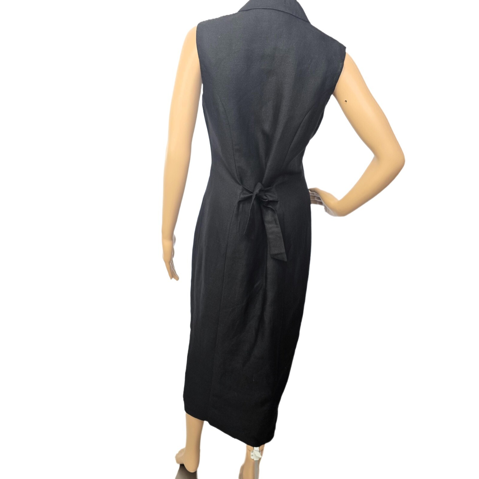 Vintage BP. Nordstrom Sheath Dress Women's Small – Black Linen Midi, Sleeveless