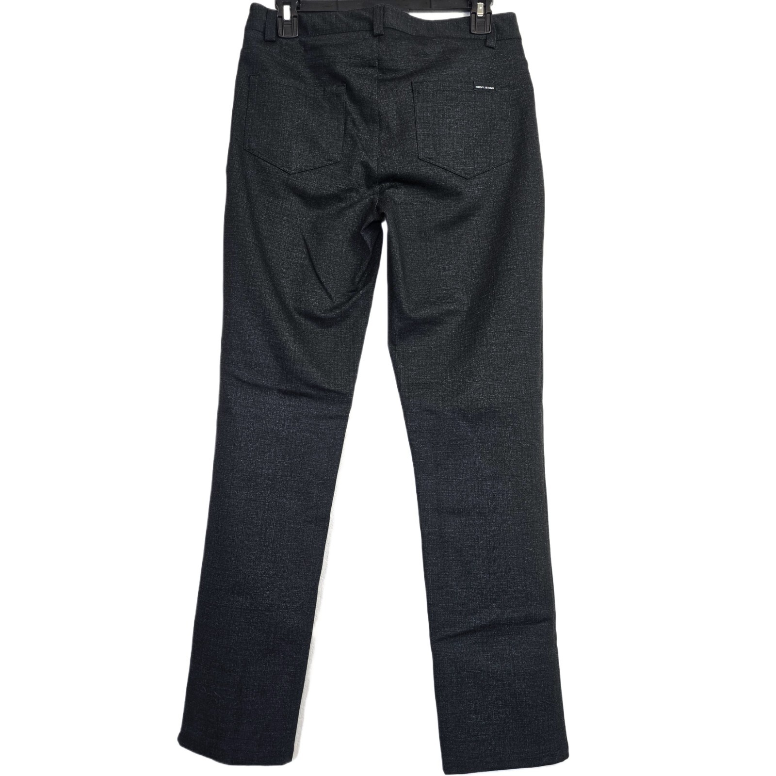 DKNY Jeans Women's Small Ponte Stretch Pants Charcoal Gray Slim Straight Leg