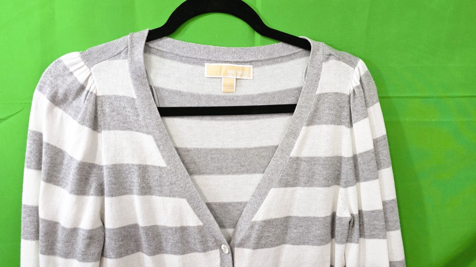 Michael Kors Women’s White and Gray Cardigan Sweater Size S