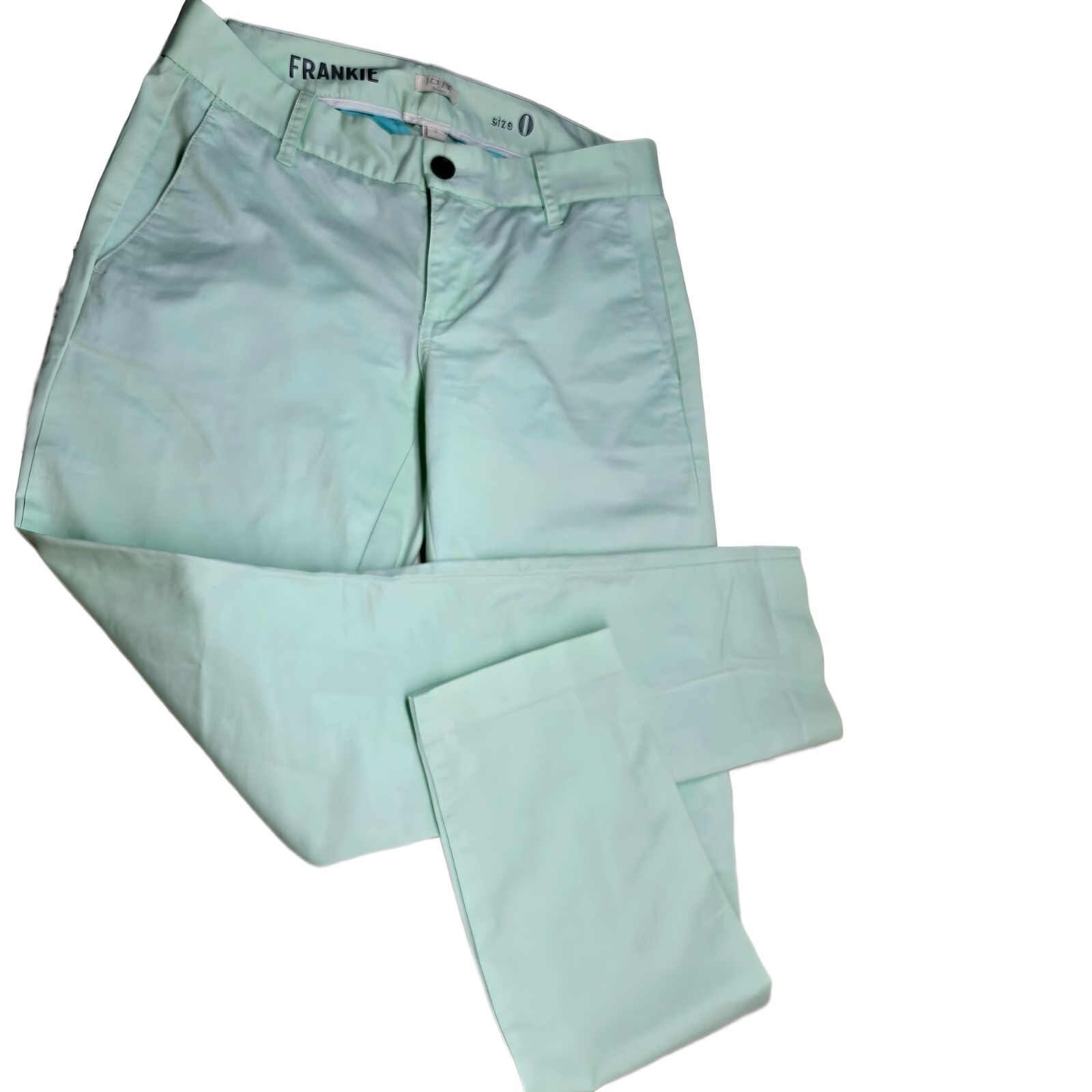 J.Crew Frankie Women's Tapered Chino Pants – Size 0, Stretch, Light Green Twill