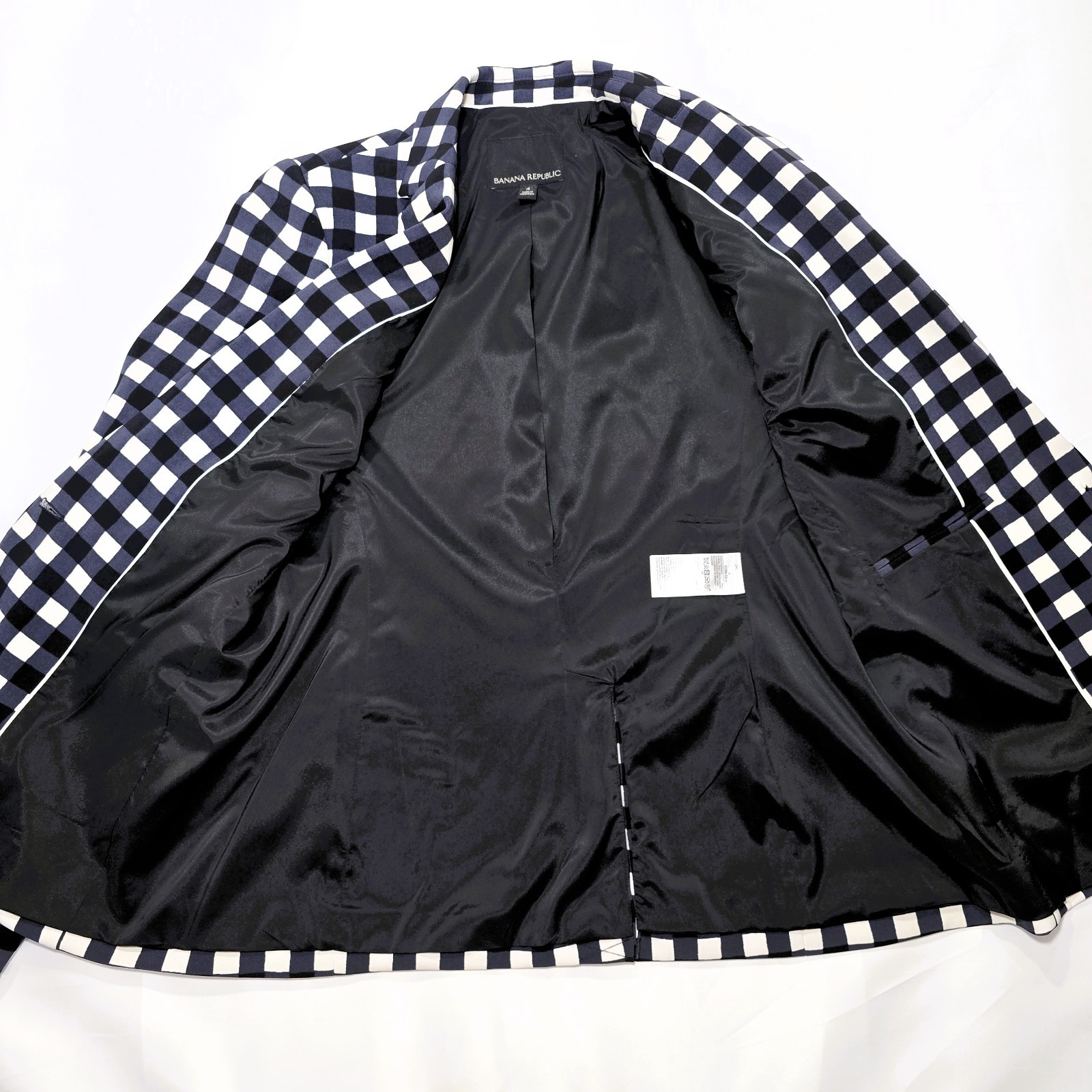 Banana Republic Women’s Gingham Blazer Size 4 Check Print Jacket Work Casual