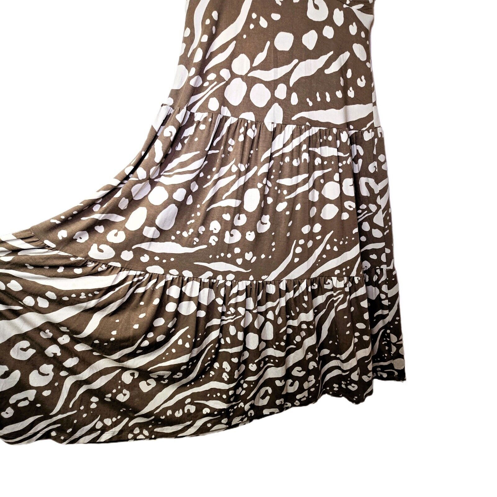 CABI Swoon Dress – Women's S – Soft Stretch Printed Tiered Midi | 6147