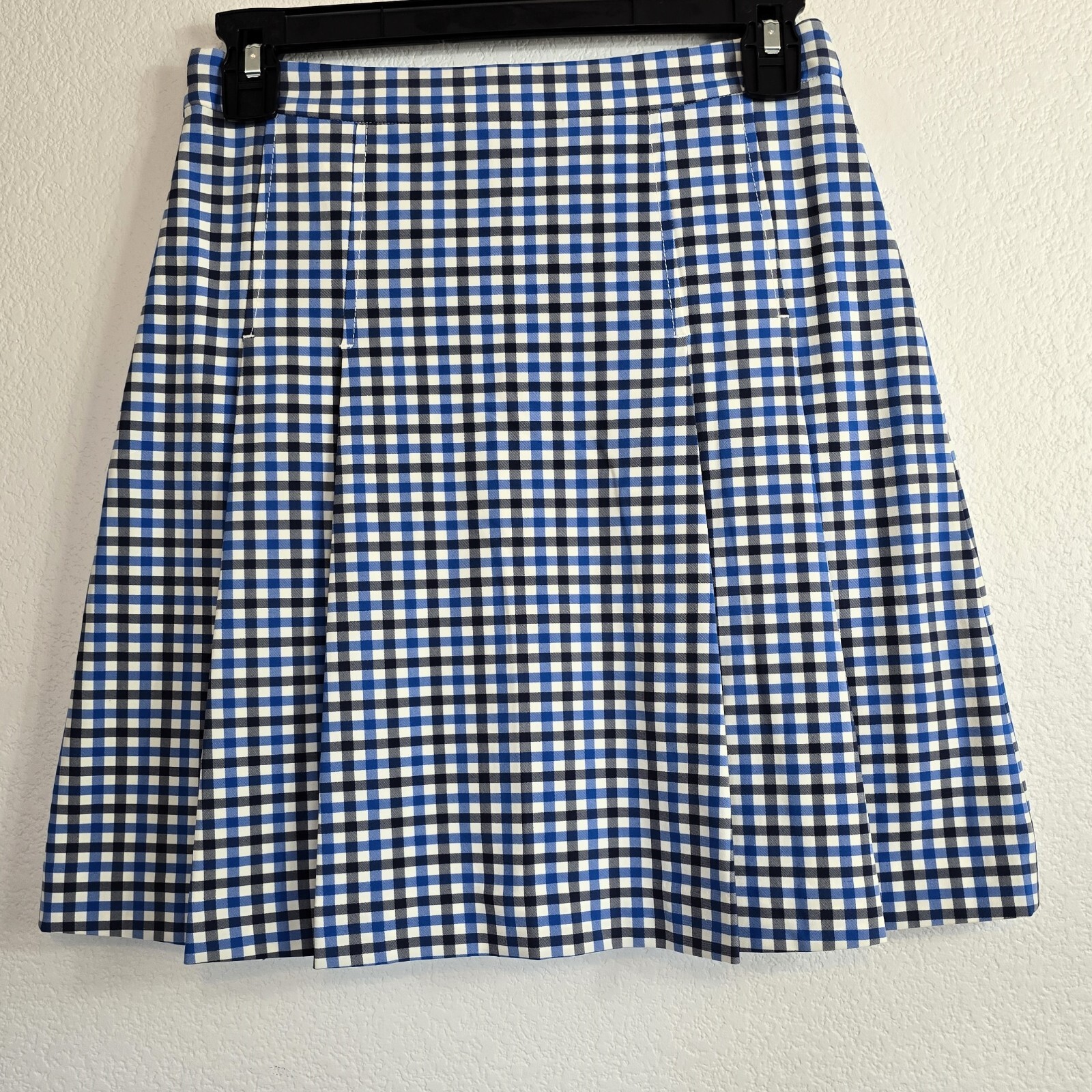 Tory Sport Gingham Golf Skirt Women’s Sz 0 Navy Blue White Stretch Tennis