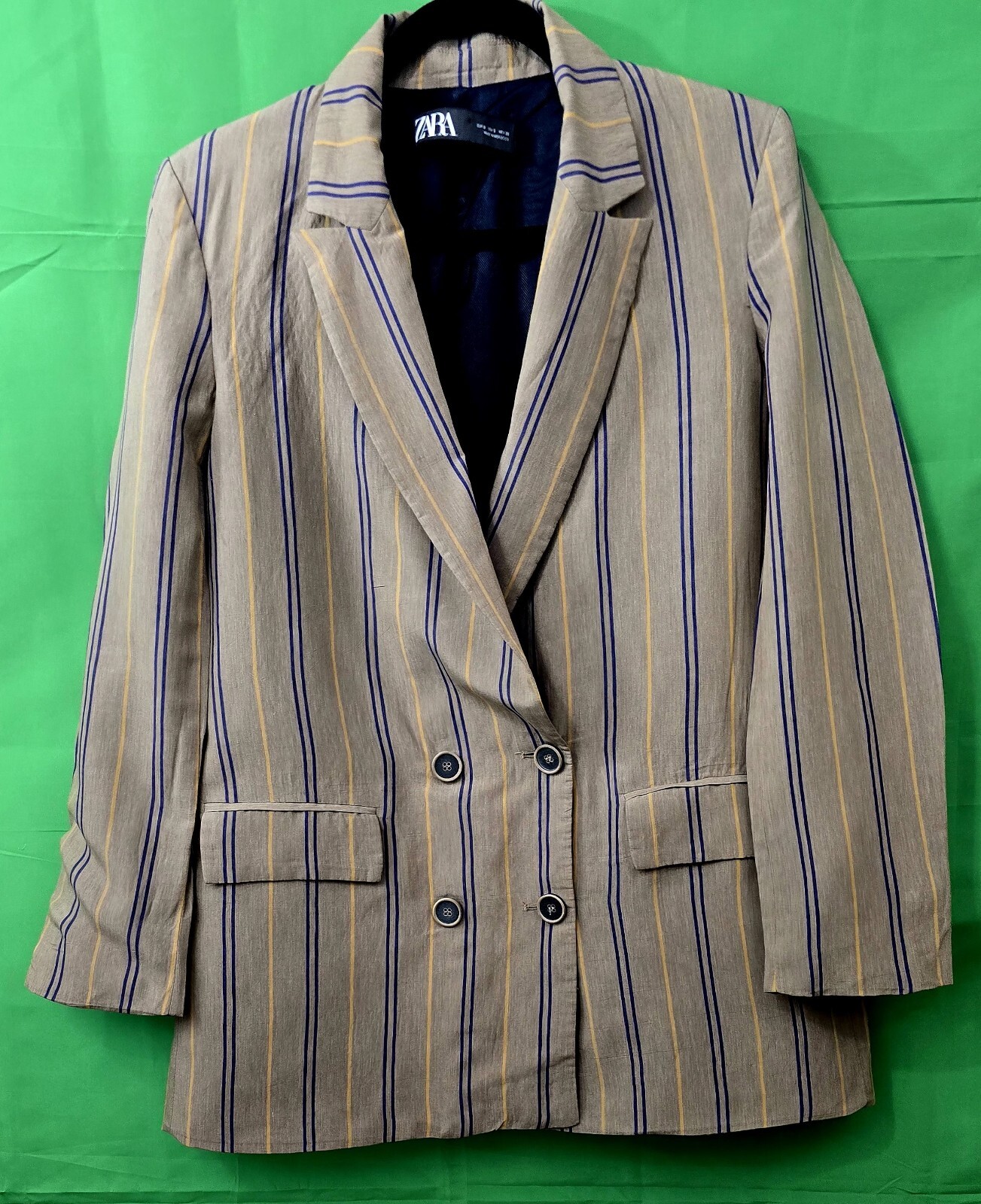 ZARA Striped Oversize Blazer - Size S, Bold and Stylish!