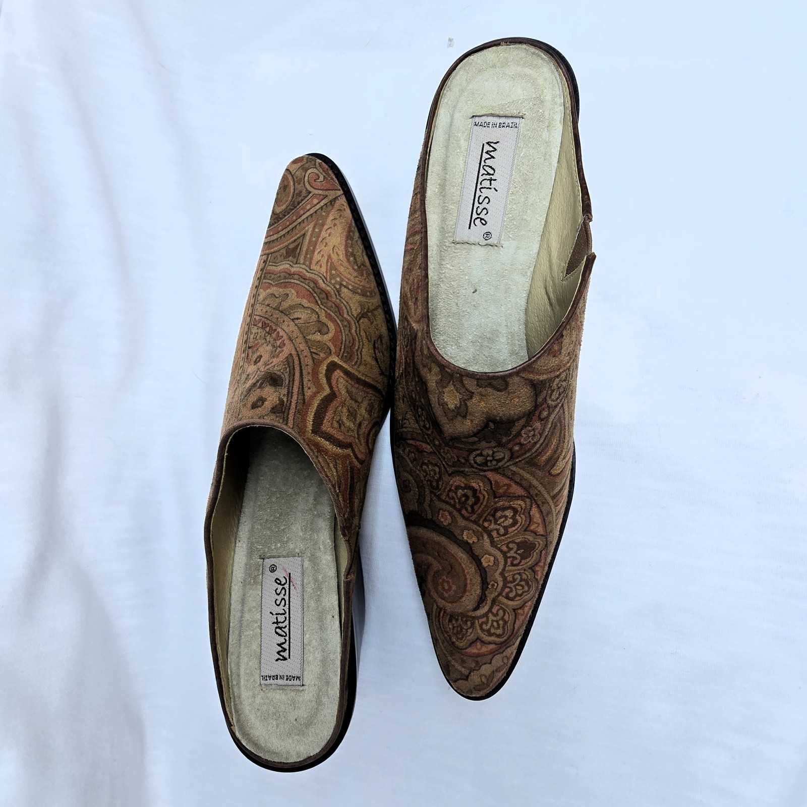 Matisse Southwestern Paisley Suede Mules Women’s 9 – Boho Country Slip-On