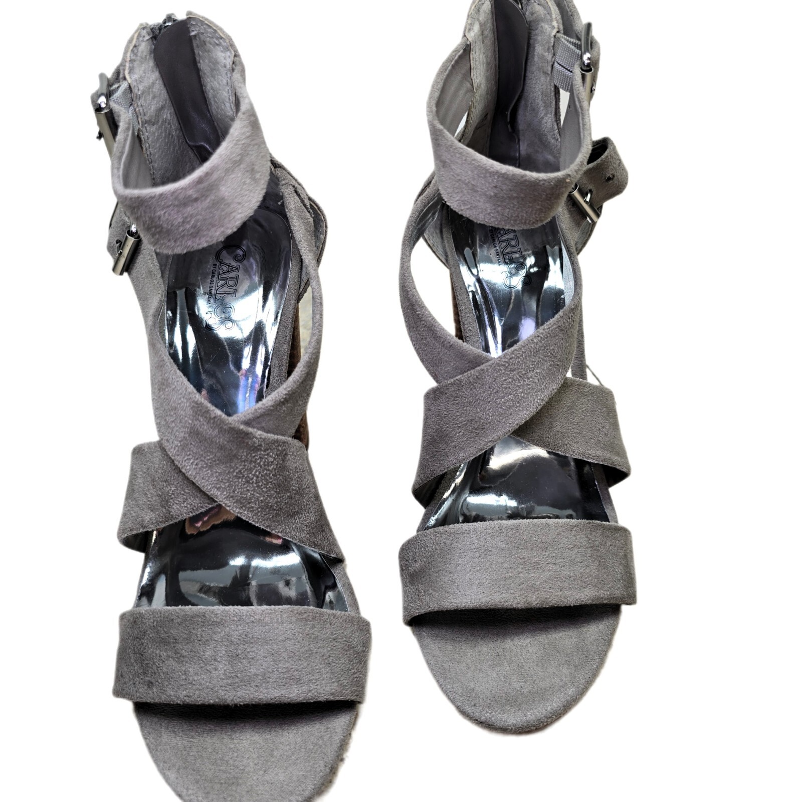 Carlos by Carlos Santana Women's Laura Dress Sandals Size 7.5M - Gray Suede