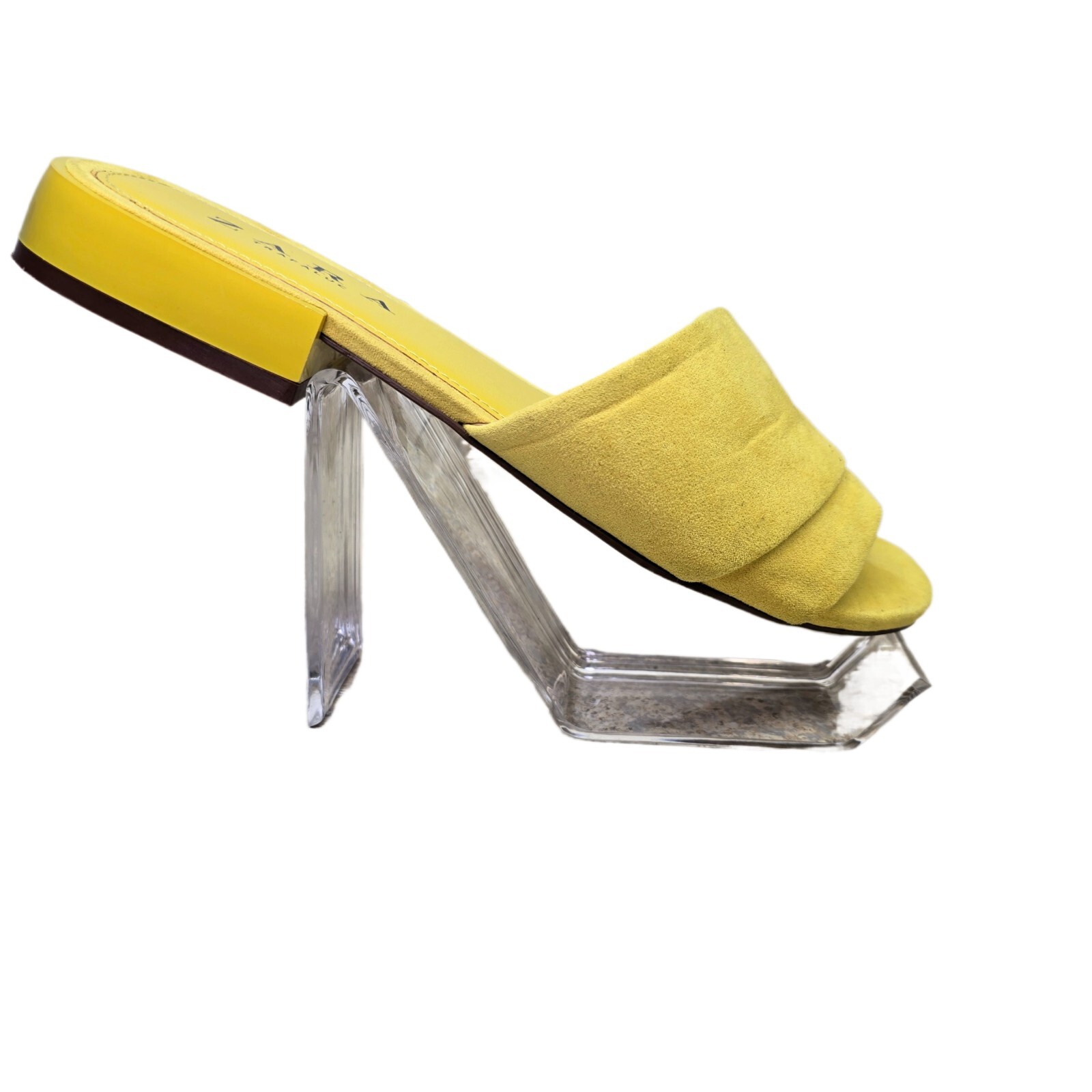 Zara Women's TRAFALUC Velvety Open Toe Heel Sandals Size EUR 37 Yellow - US SZ 6