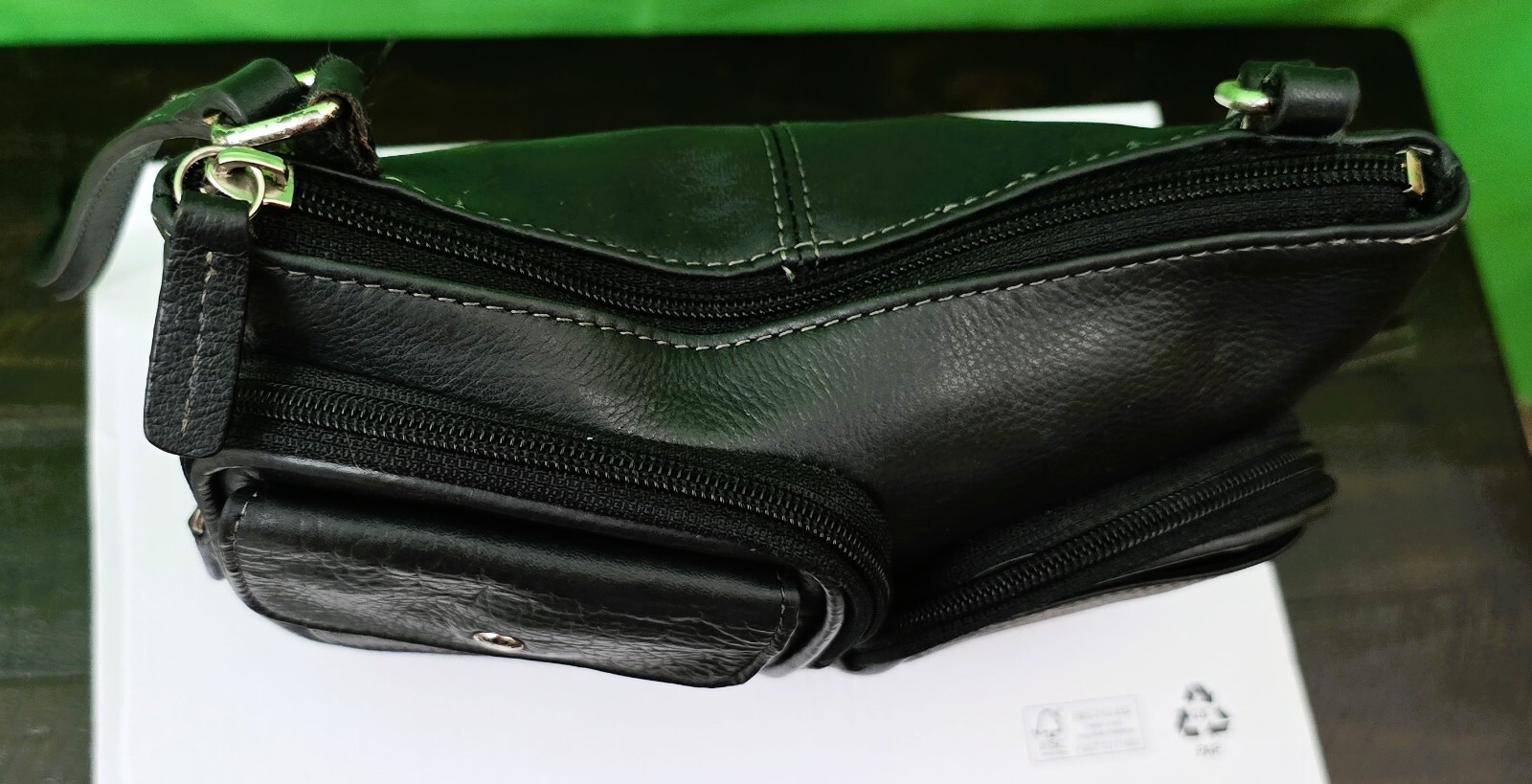 Fossil Black Leather Small Crossbody Bag – Perfectly Compact & Organized Handbag