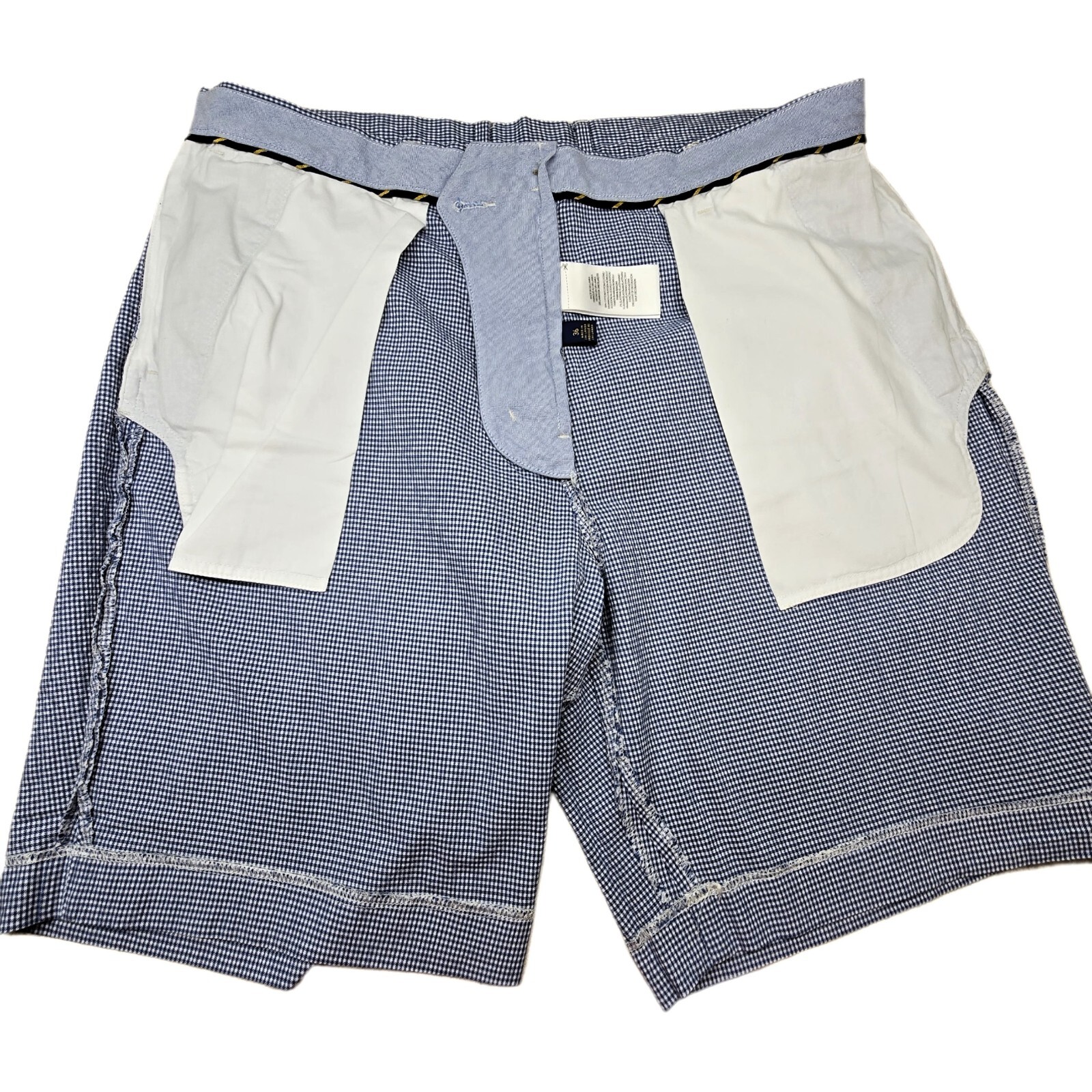 Polo Ralph Lauren Men’s Shorts 36 Blue White Houndstooth Chino Stretch Fit