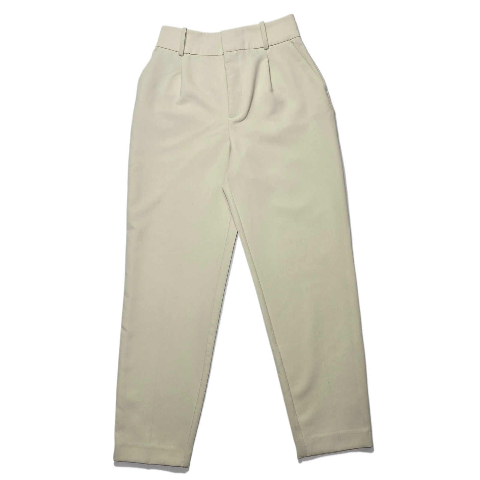 Zara Women’s High Waist Cream Ivory Ankle Dress Pants Size S