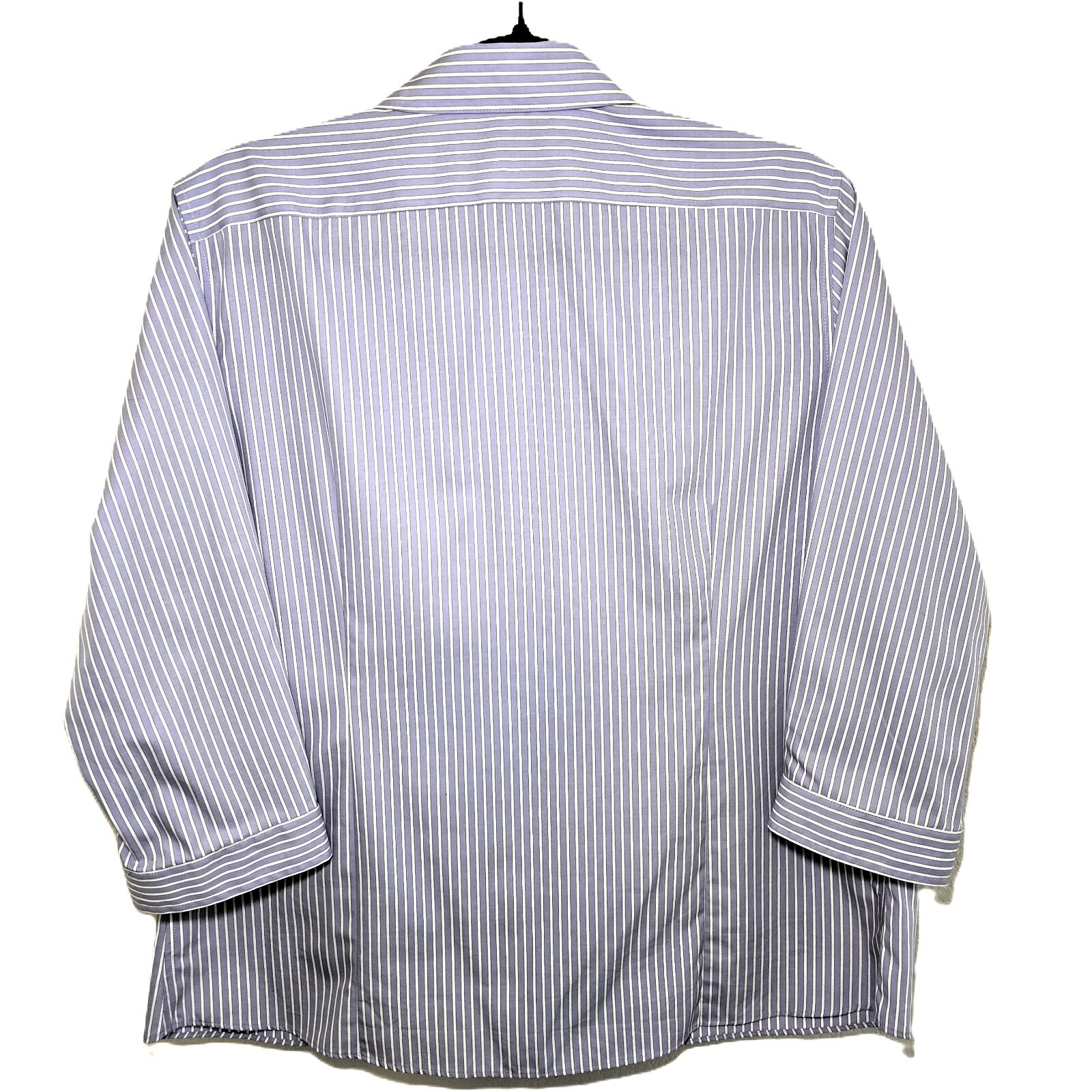 Lands' End Women's 3/4 Sleeve Striped CVC Broadcloth Shirt - Size 14P