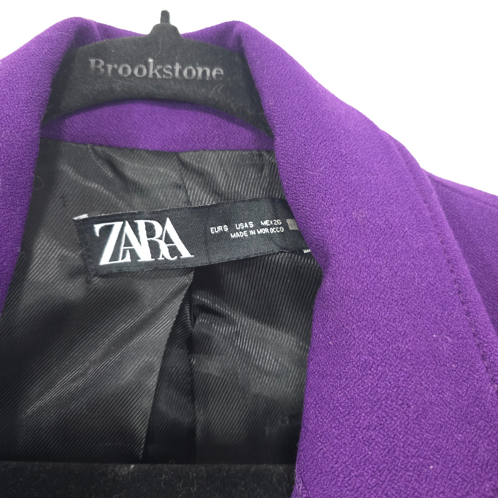 Zara Purple Double-Breasted Blazer Gold Buttons | Women’s Size S