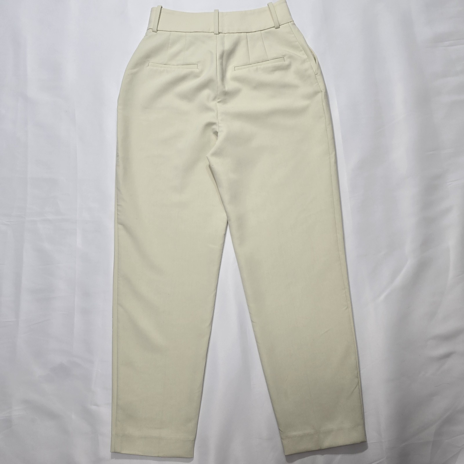 Zara Women’s High Waist Cream Ivory Ankle Dress Pants Size S