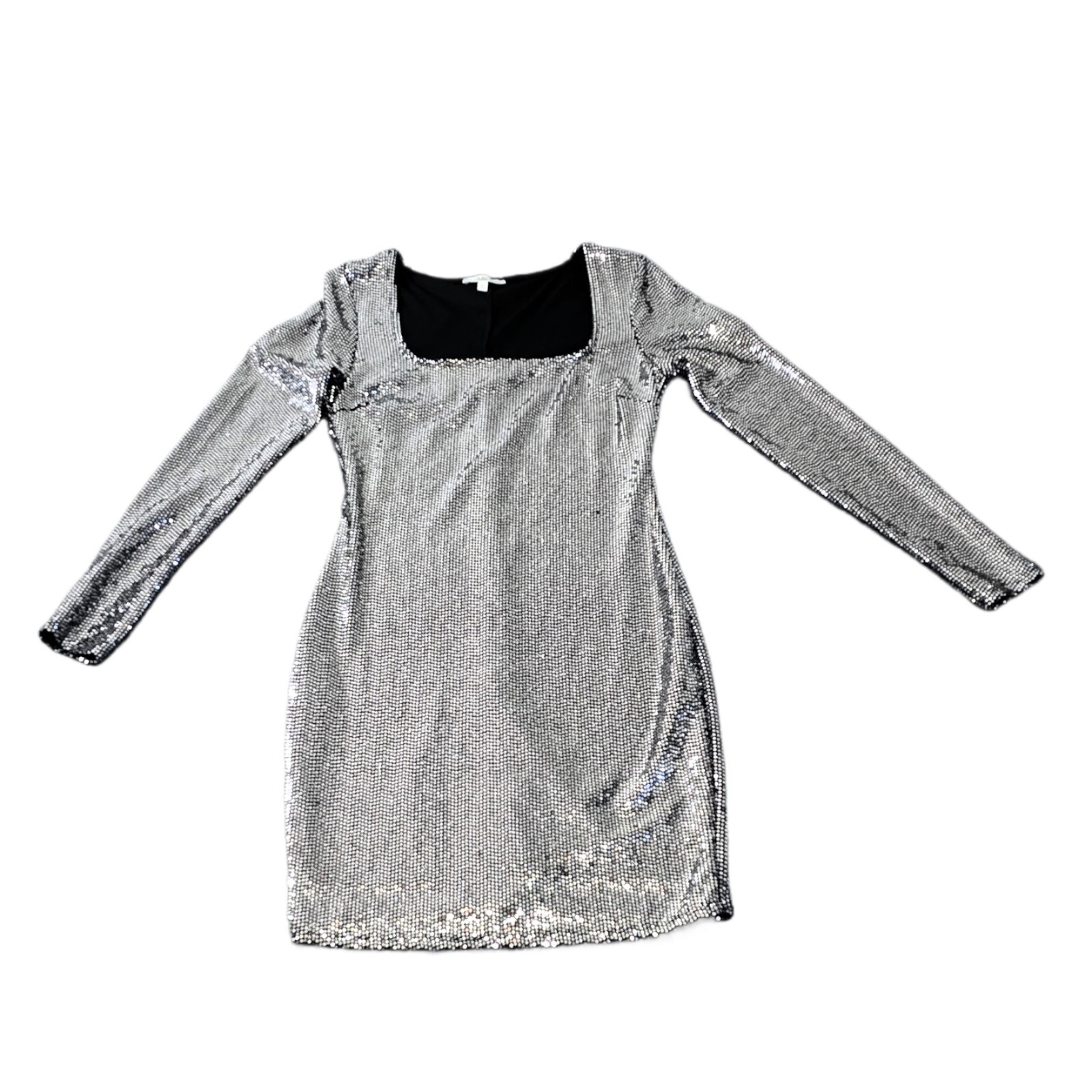 Charlotte Russe Women's Mini Dress – All Sequin Silver, Size Small