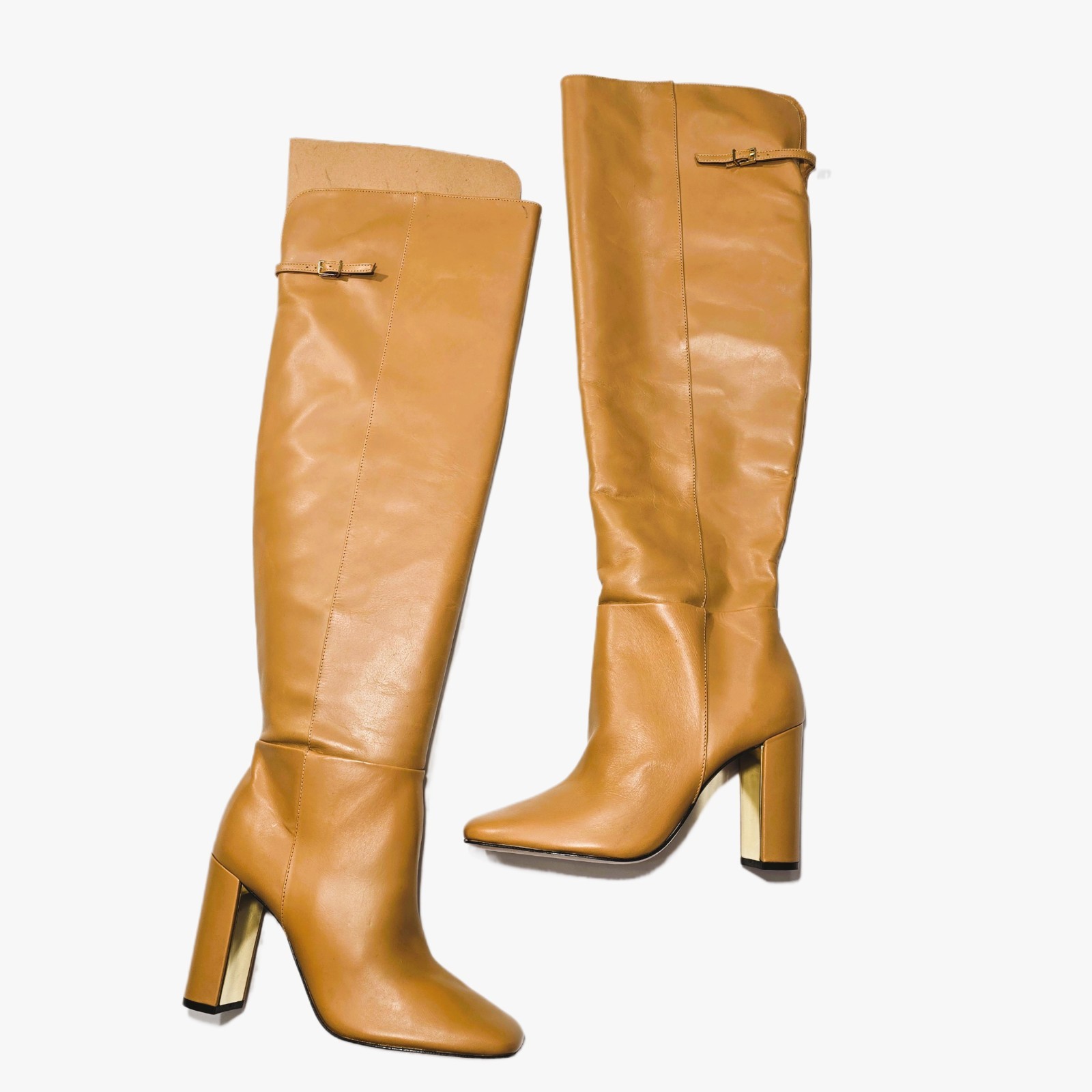 SCHUTZ Austine Women’s Over-the-Knee Leather Boot Tan Size 9B NEW