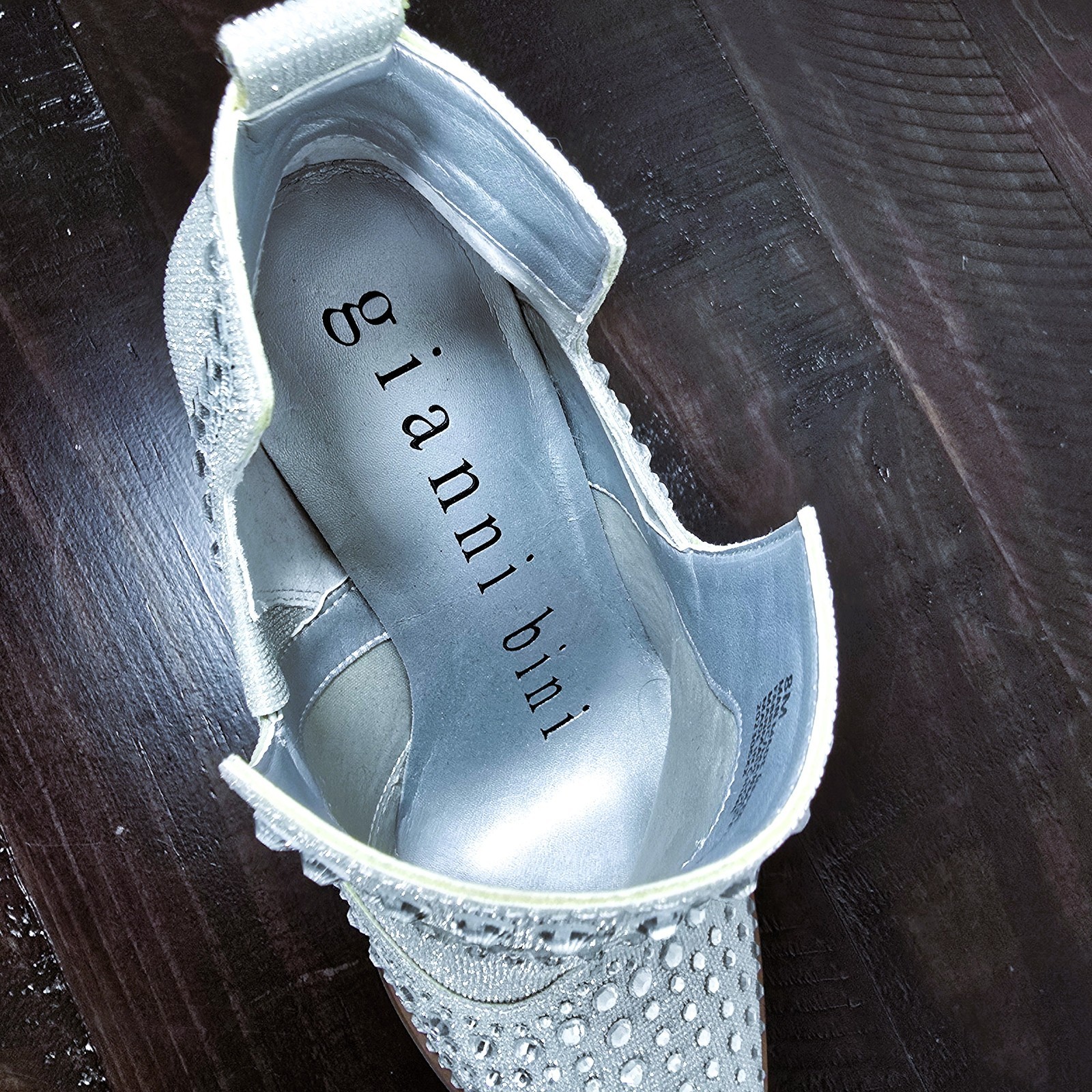 Gianni Bini Jeweled Silver Glitter Cowboy Booties Women’s 8 M Western Heels