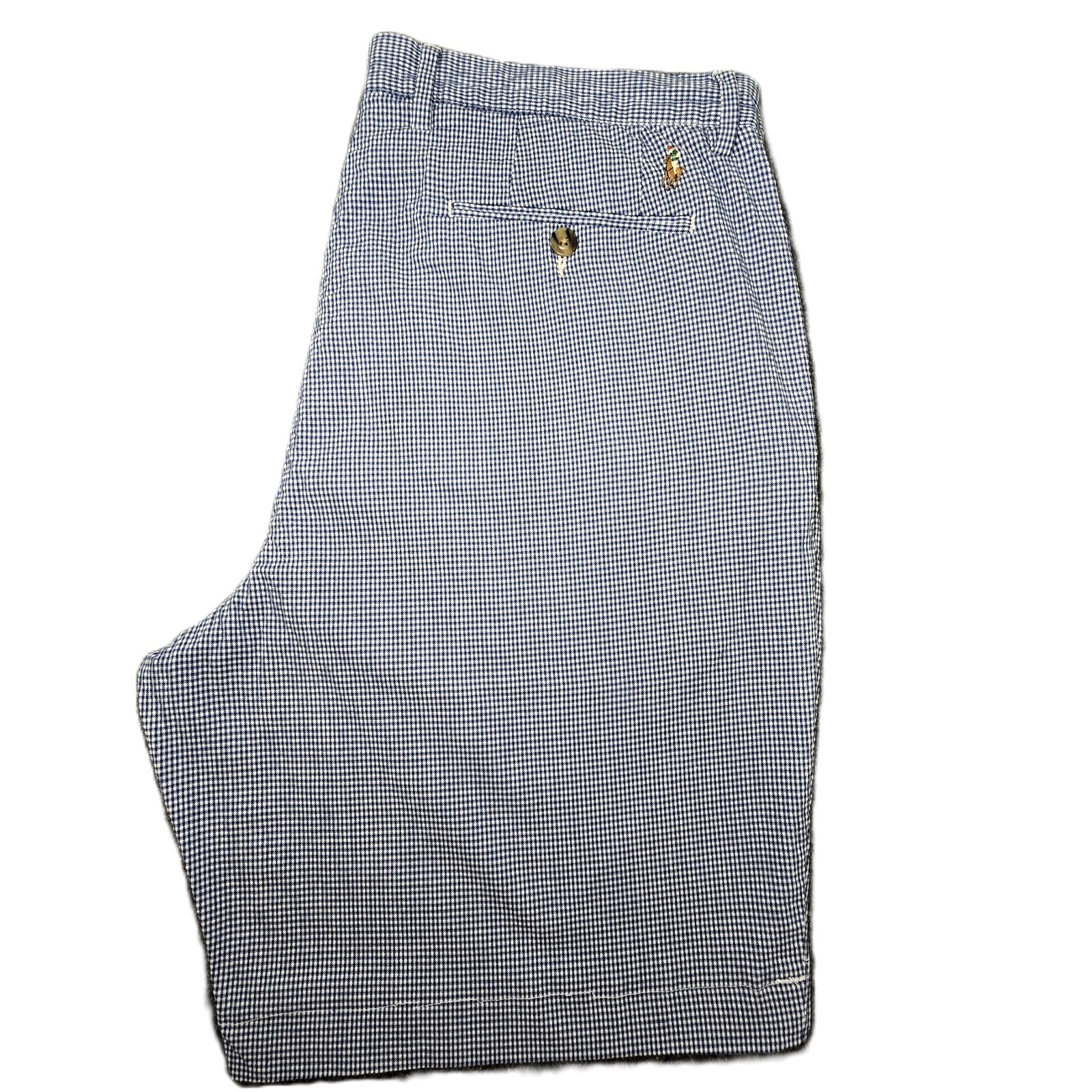 Polo Ralph Lauren Men’s Shorts 36 Blue White Houndstooth Chino Stretch Fit