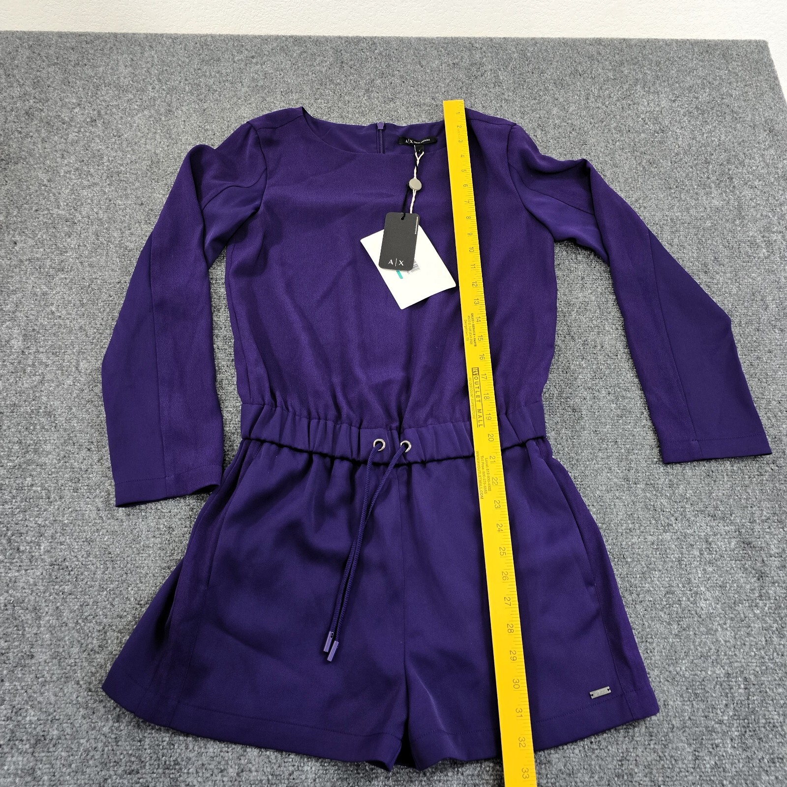 Armani Exchange Purple Long Sleeve Women's Romper – Size 2, New with Tags