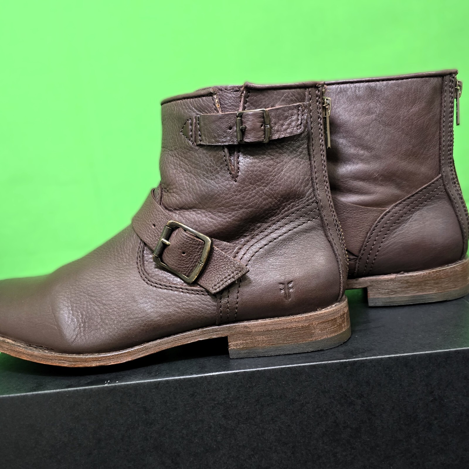 FRYE Women's Tyler-SVL Engineer Ankle Boot, Dark Brown, Size 8.5 B US