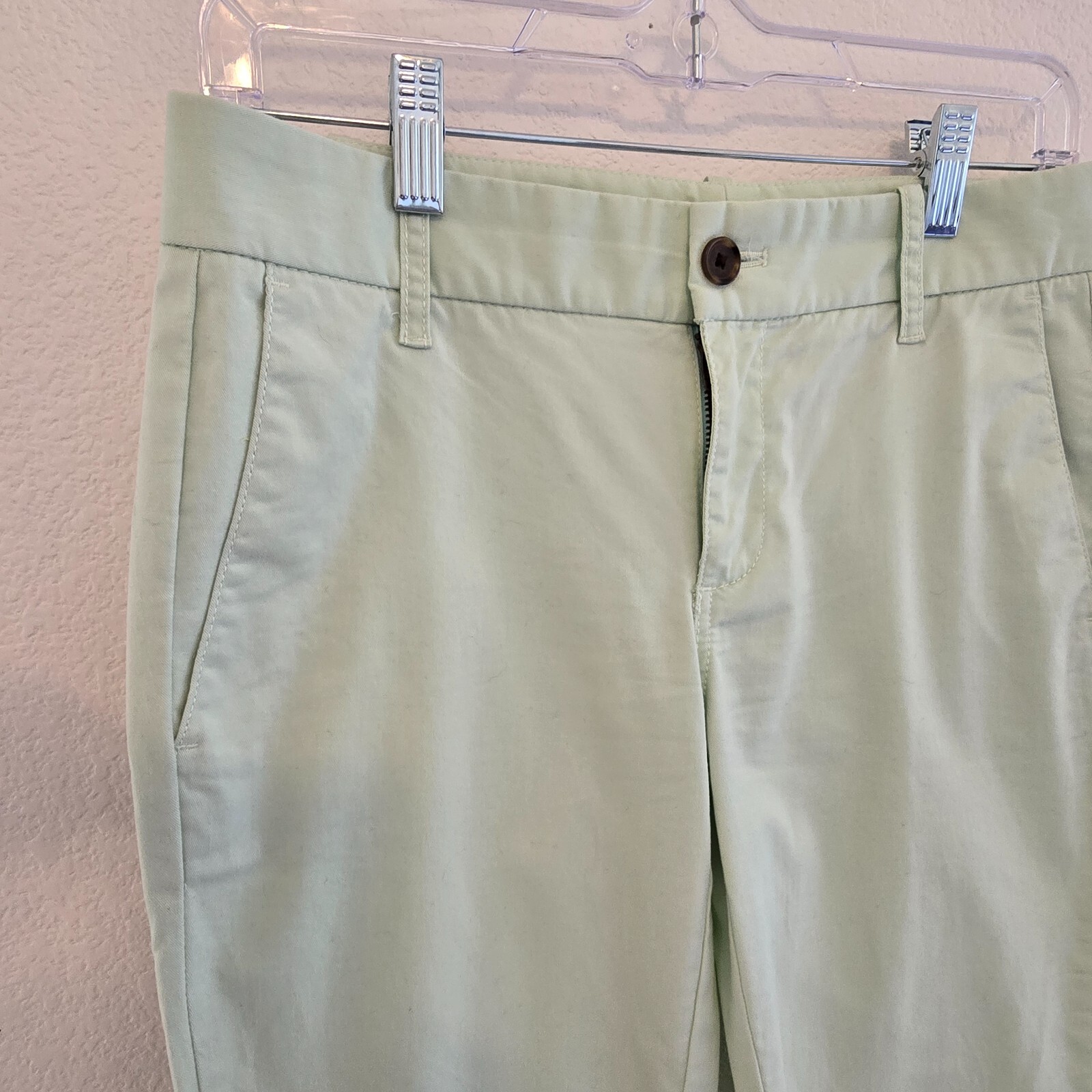 J.Crew Frankie Women's Tapered Chino Pants – Size 0, Stretch, Light Green Twill