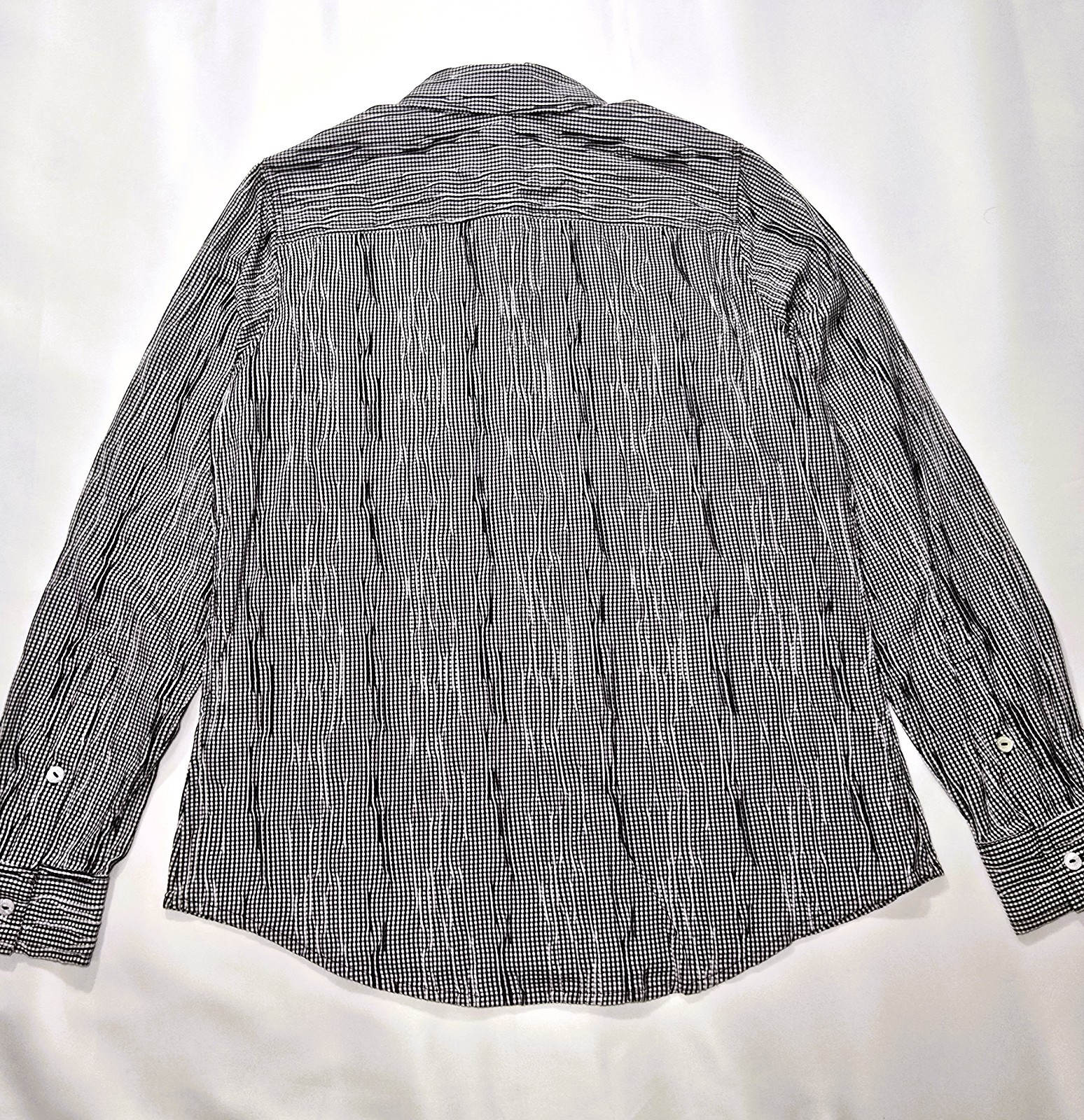 Foxcroft Women's Textured Gingham Stretch Shirt Black & White Size 8